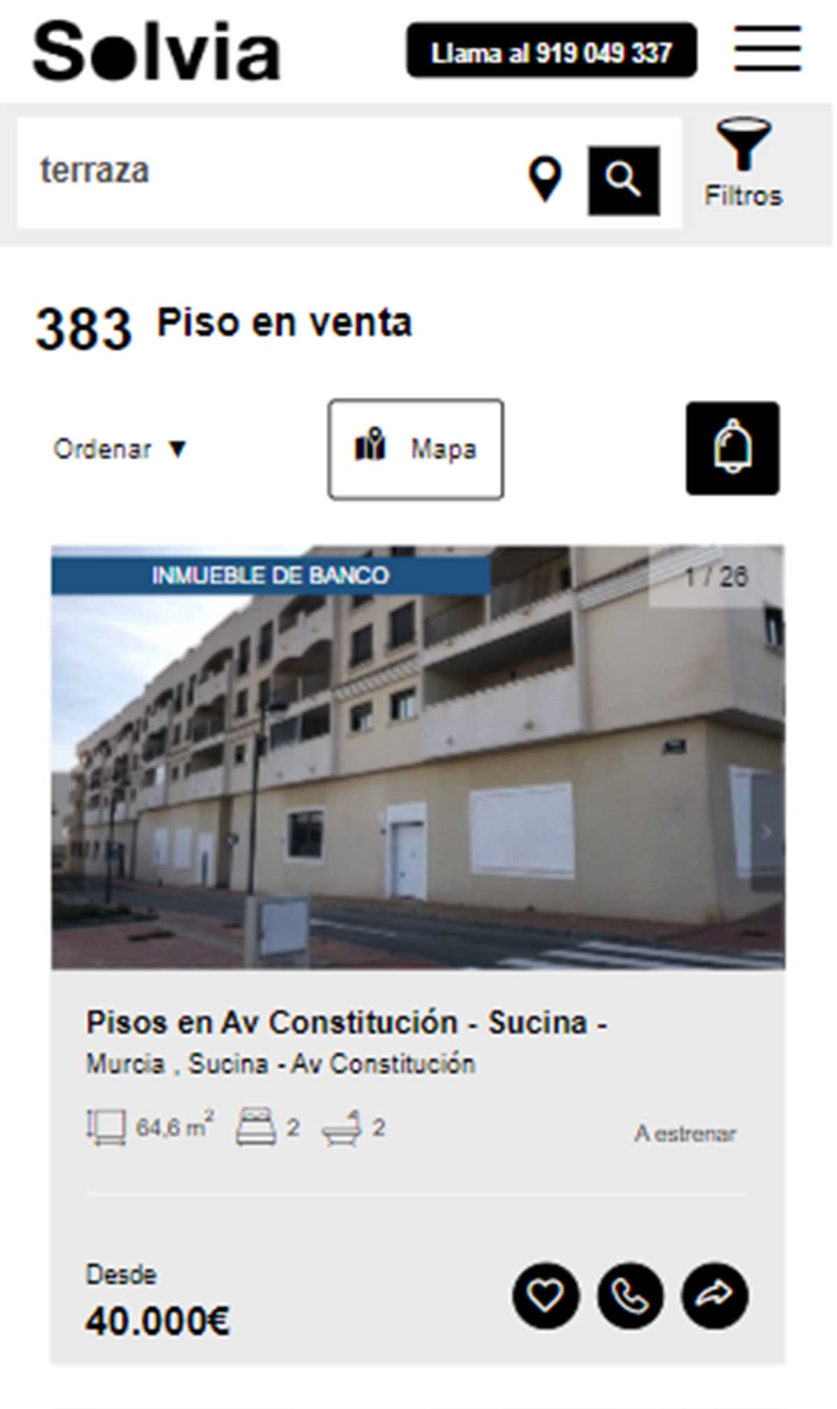 Piso con terraza por 40.000 euros