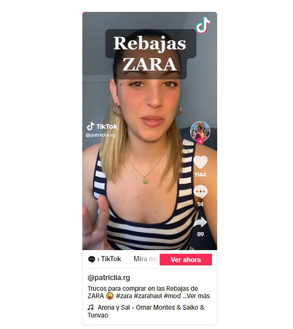 Truco de las Rebajas de Zara en TikTok.