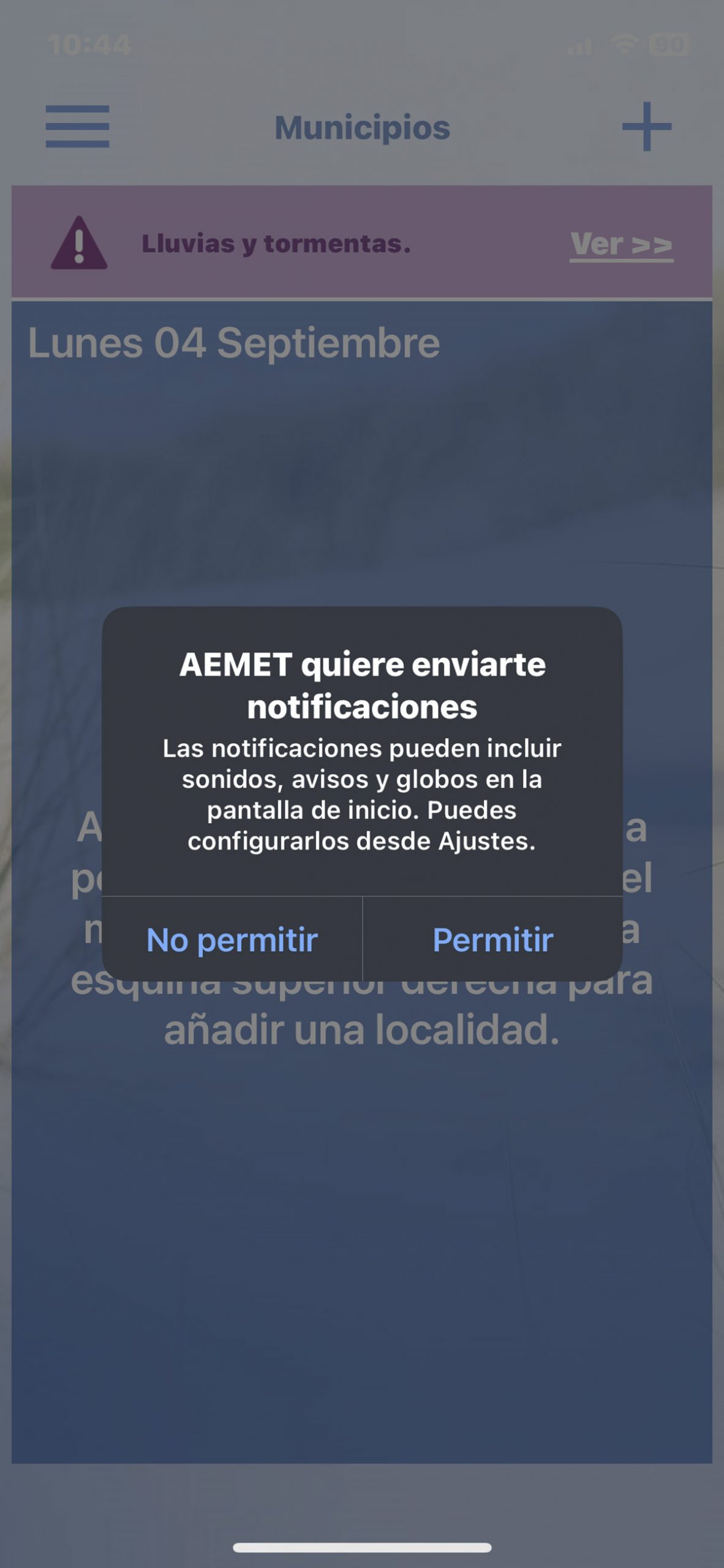 Aviso notificaciones aemet