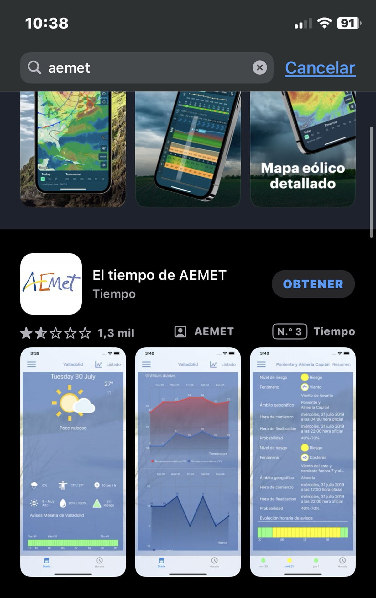 Aplicación AEMET