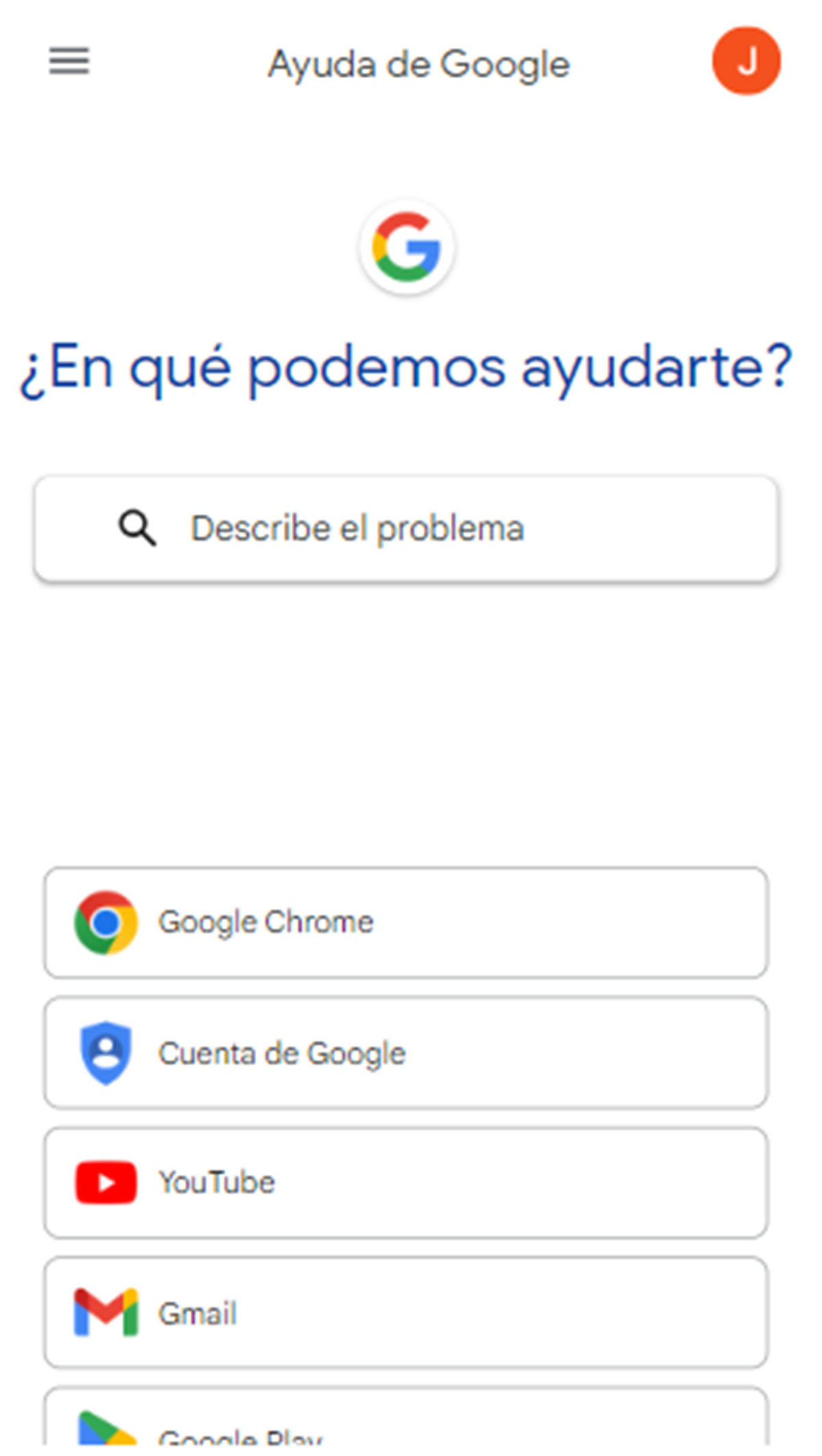 Buscador para solucionar problemas de Google
