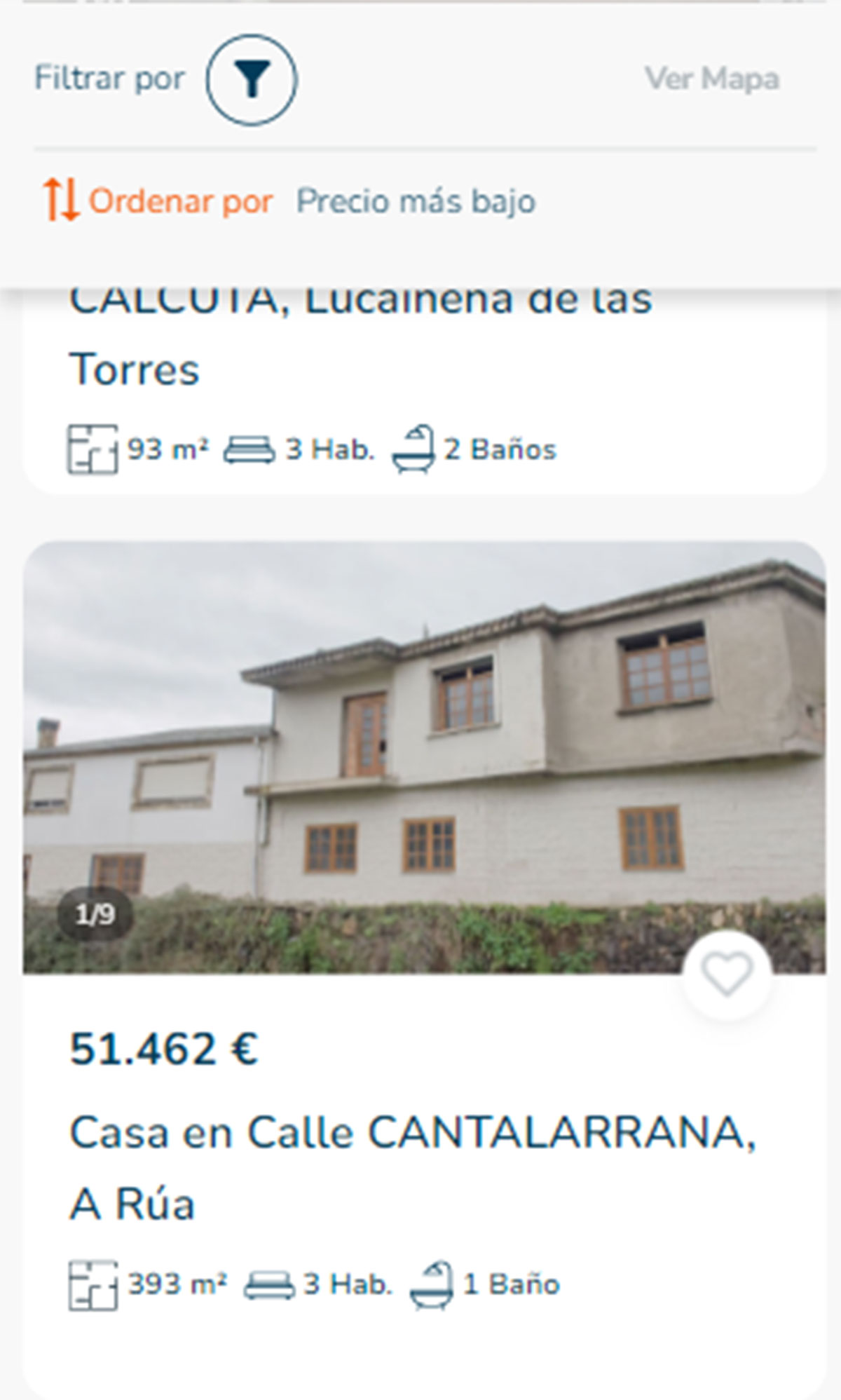 Casa con terraza por 51.000 euros