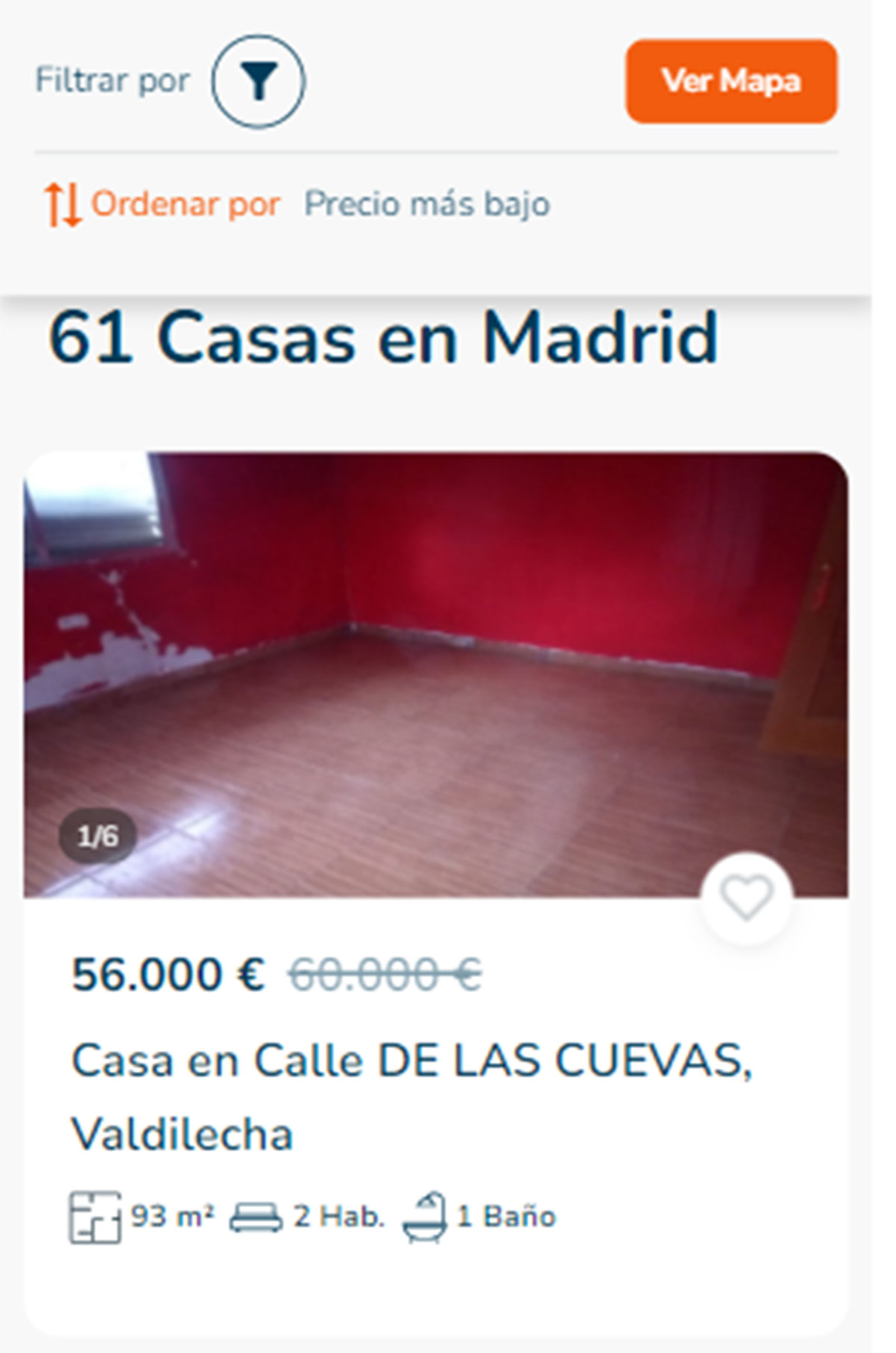 Casa en Madrid por 56.000 euros