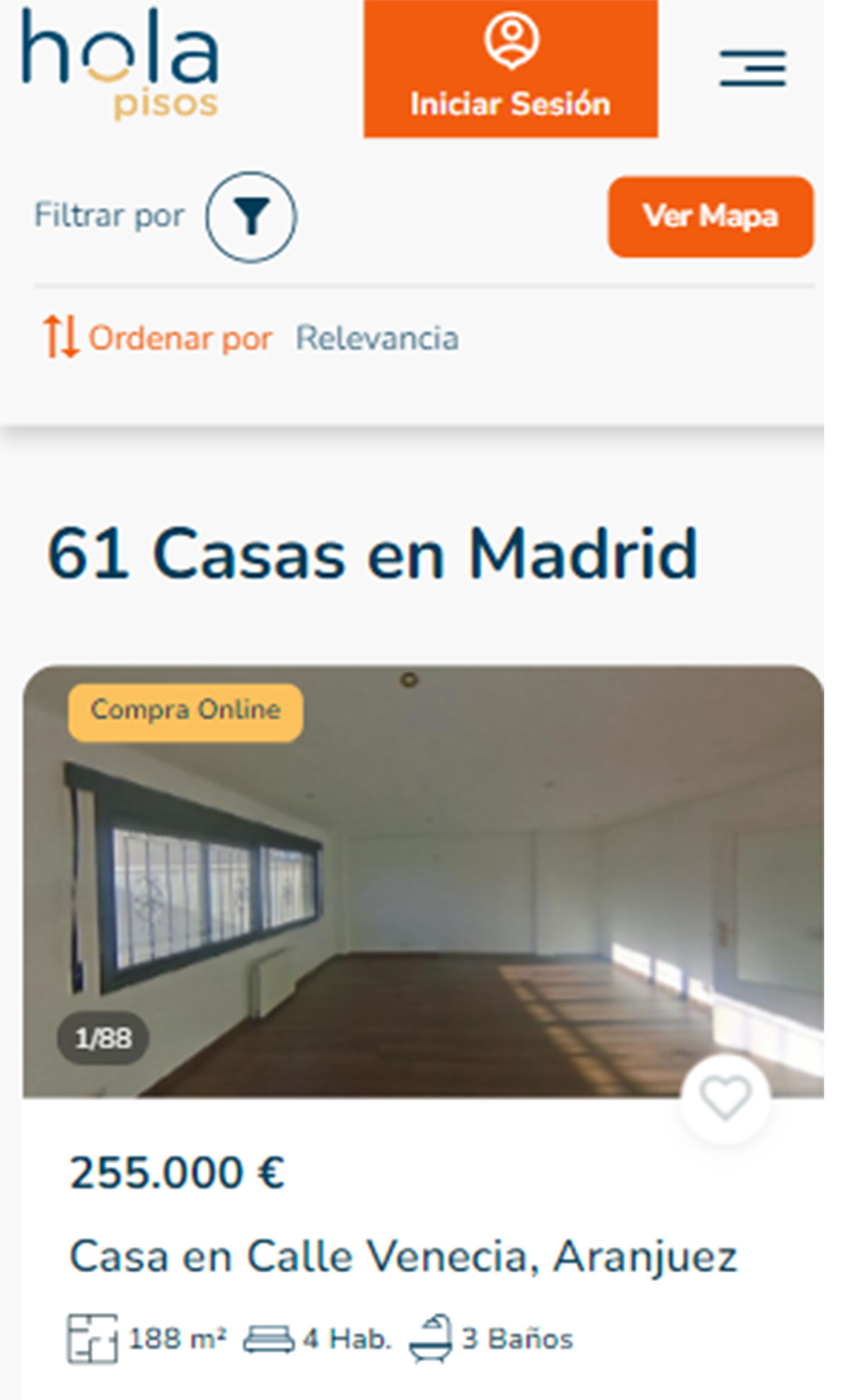 Catálogo de viviendas en Holapisos en Madrid