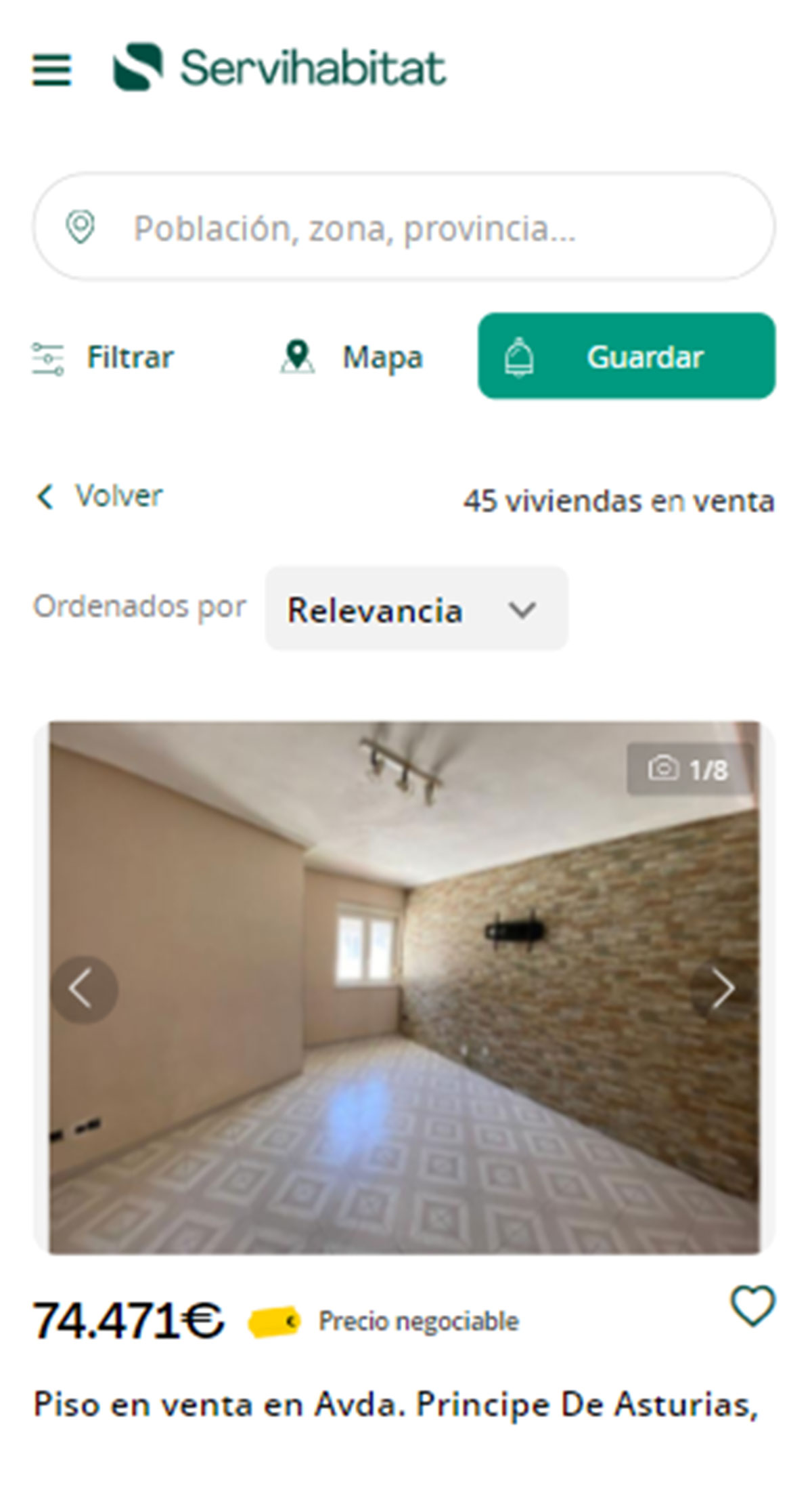 Catálogo de viviendas en Servihabitat en Asturias