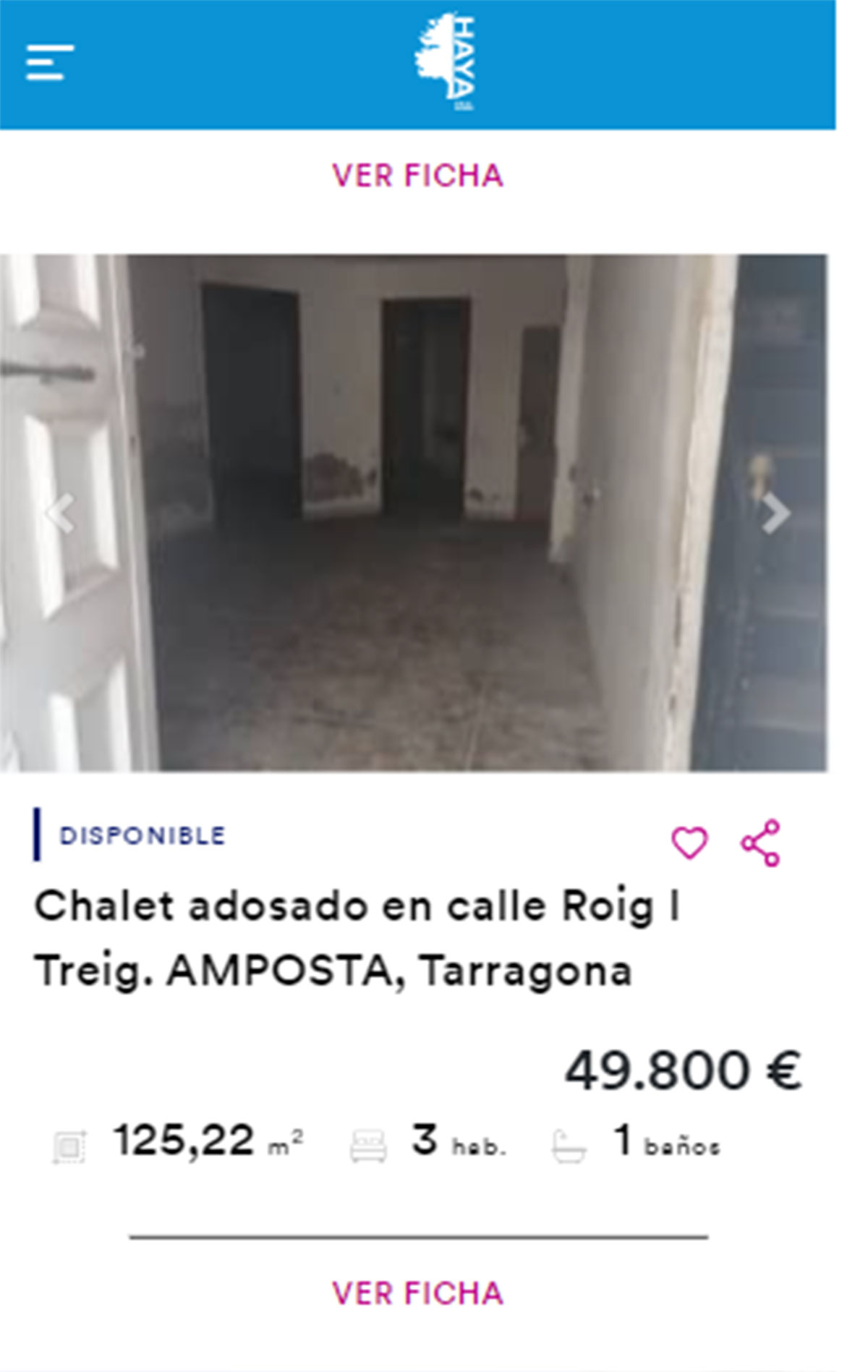 Chalet adosado en venta por 49.000 euros