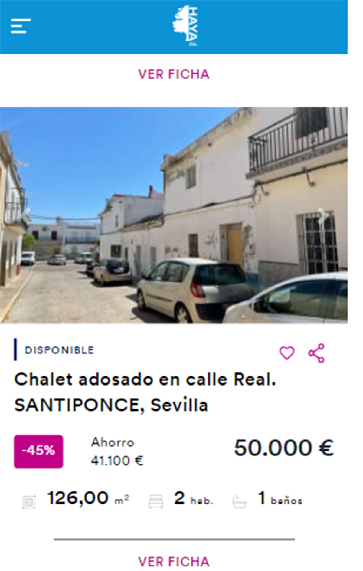 Chalet adosado en venta por 50.000 euros