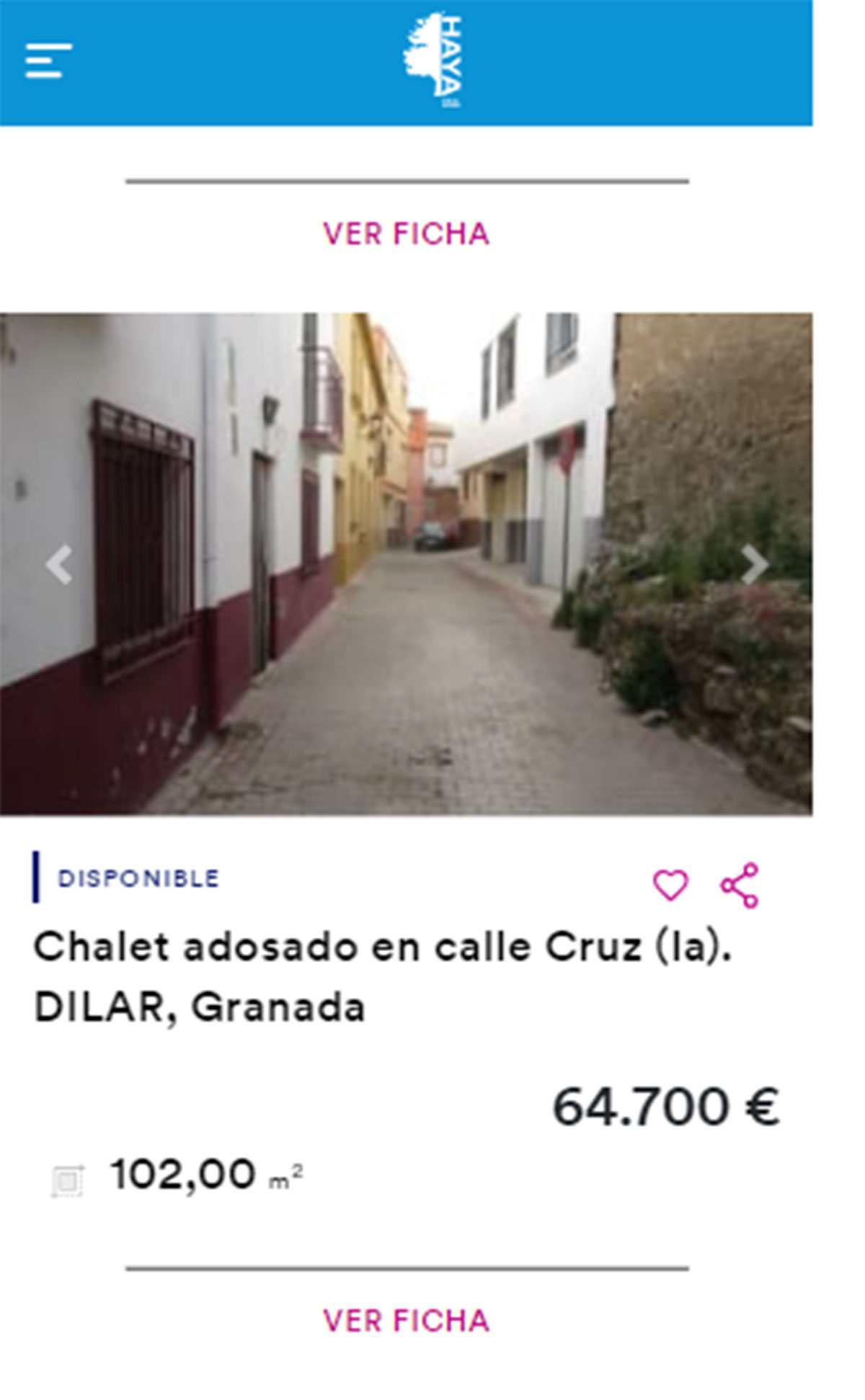 Chalet adosado en venta por 64.000 euros