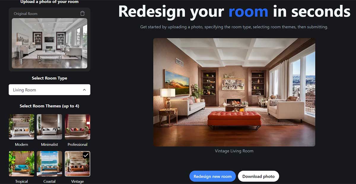 Ejemplo de diseño en RoomGPT.