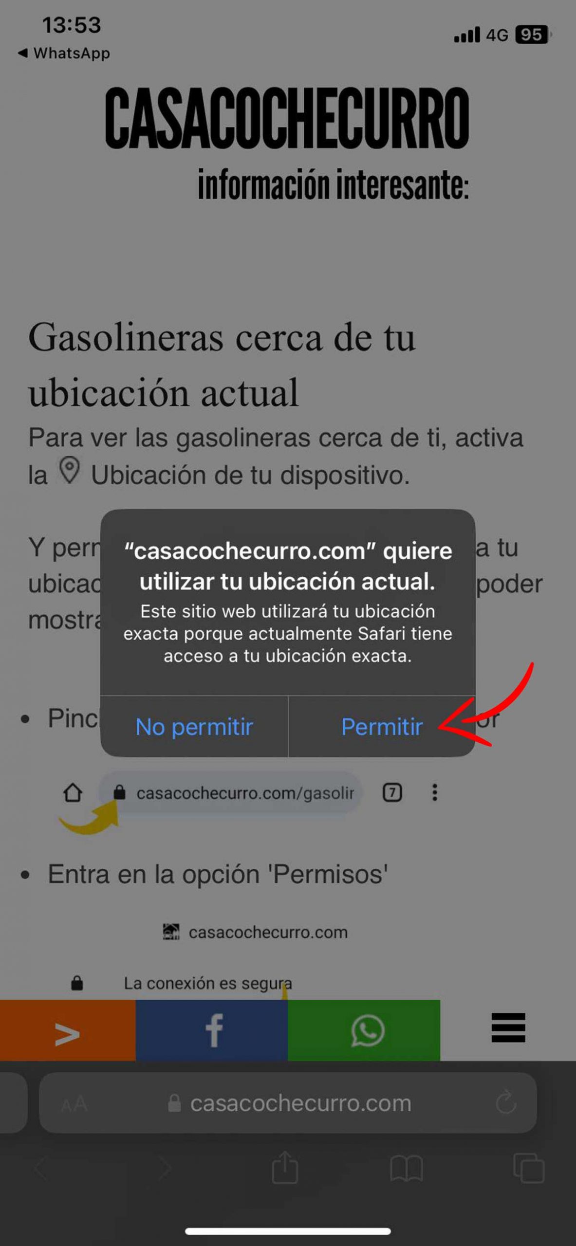 Permitir acceso de Google a la ubicación actual.