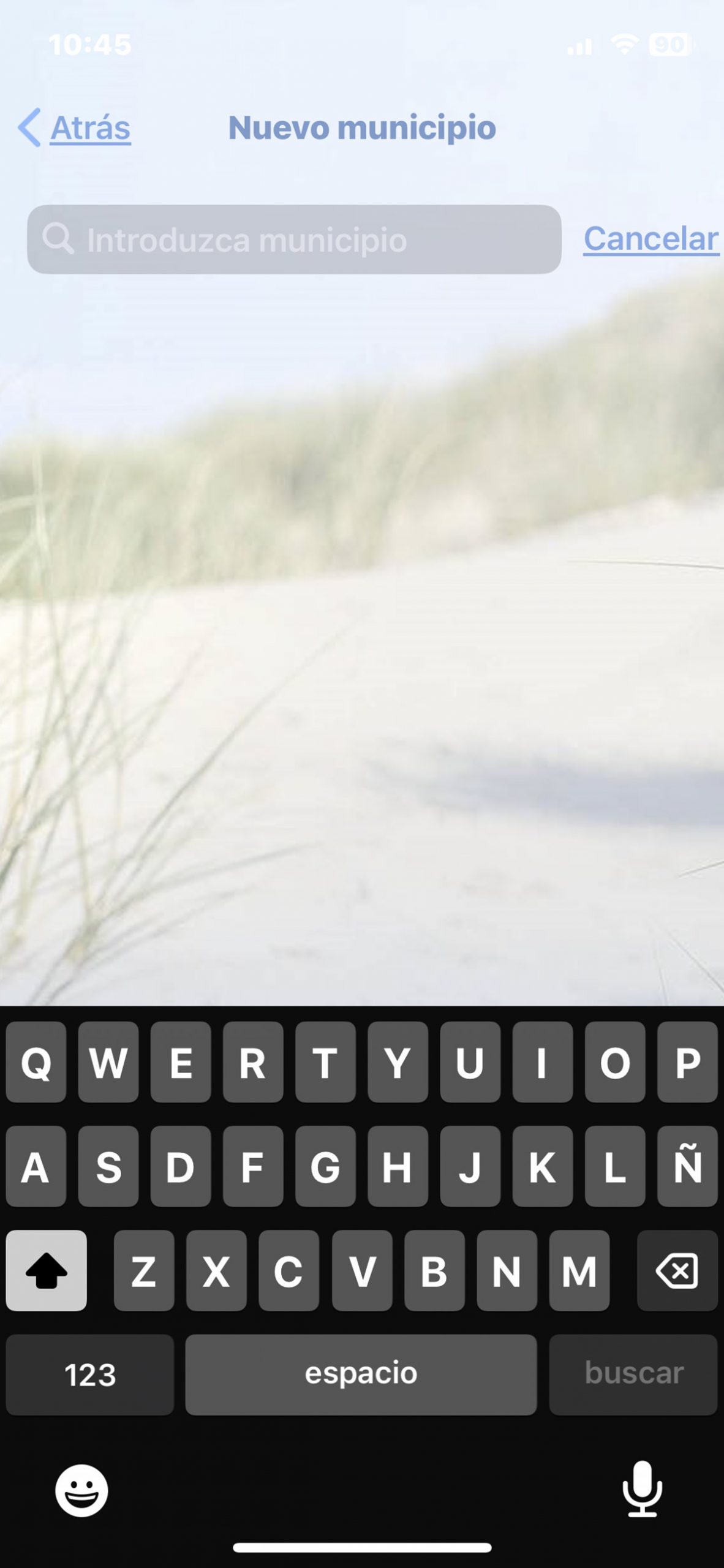 Introducir localidad AEMET