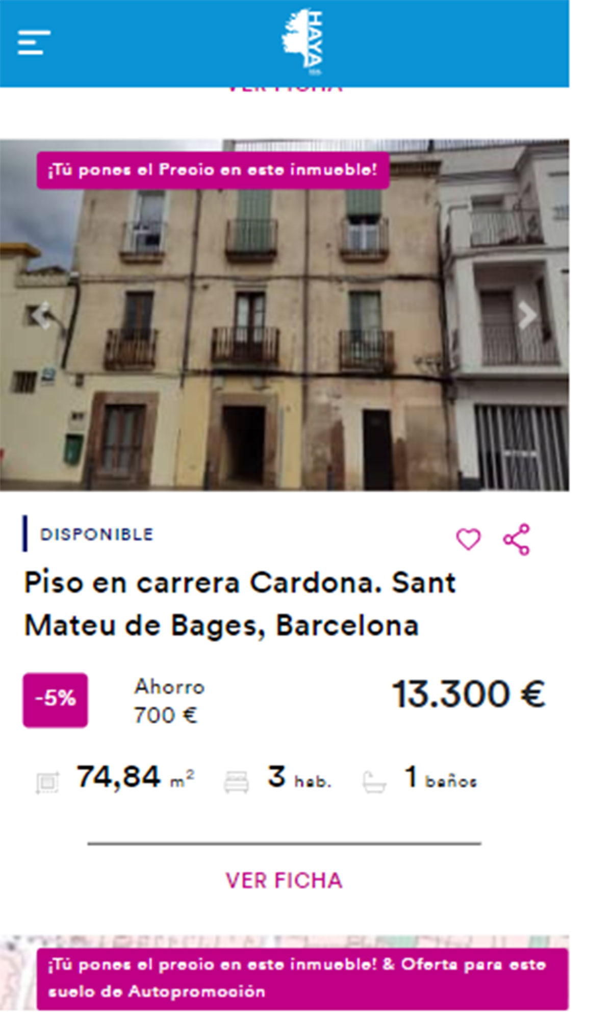 Piso en Barcelona por 13.000 euros