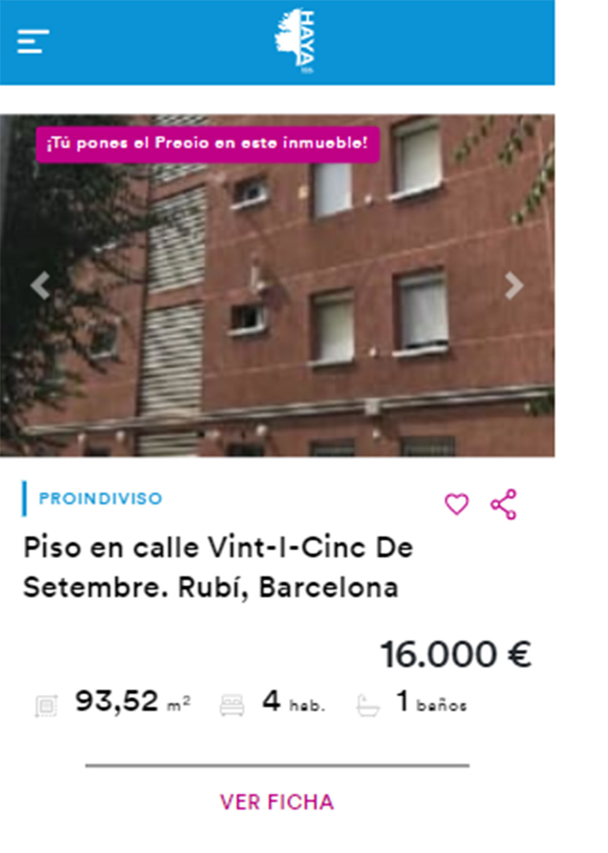 Piso en Barcelona por 16.000 euros