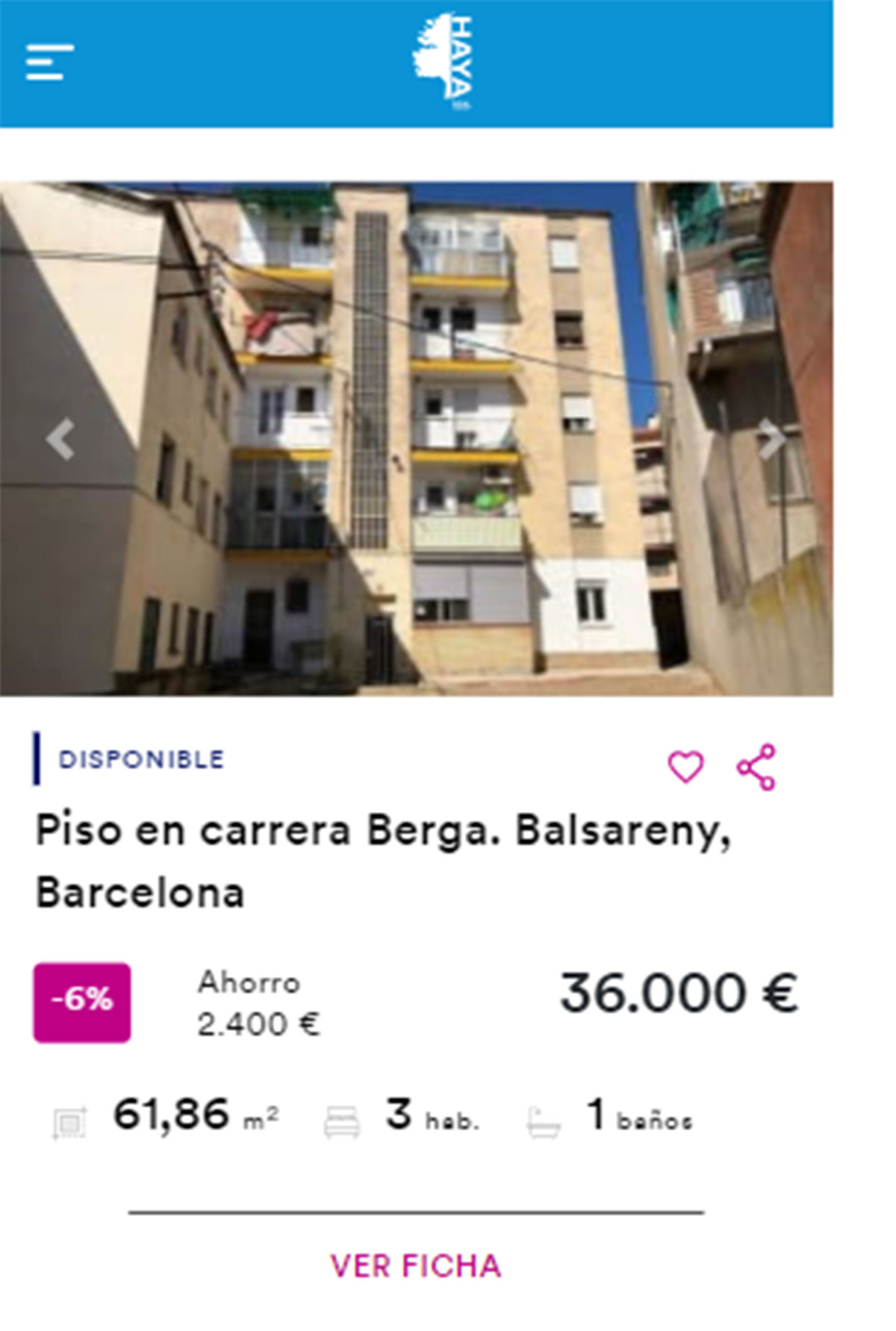 Piso en Barcelona por 36.000 euros