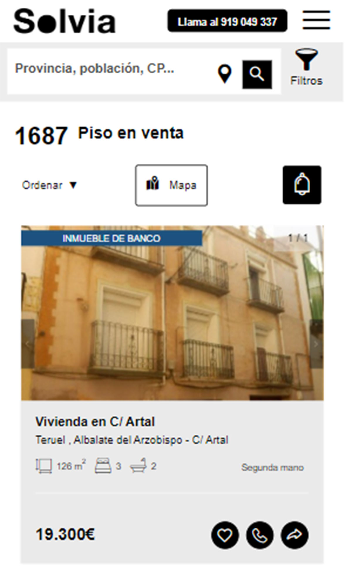 Piso con dos baños por 19.000 euros