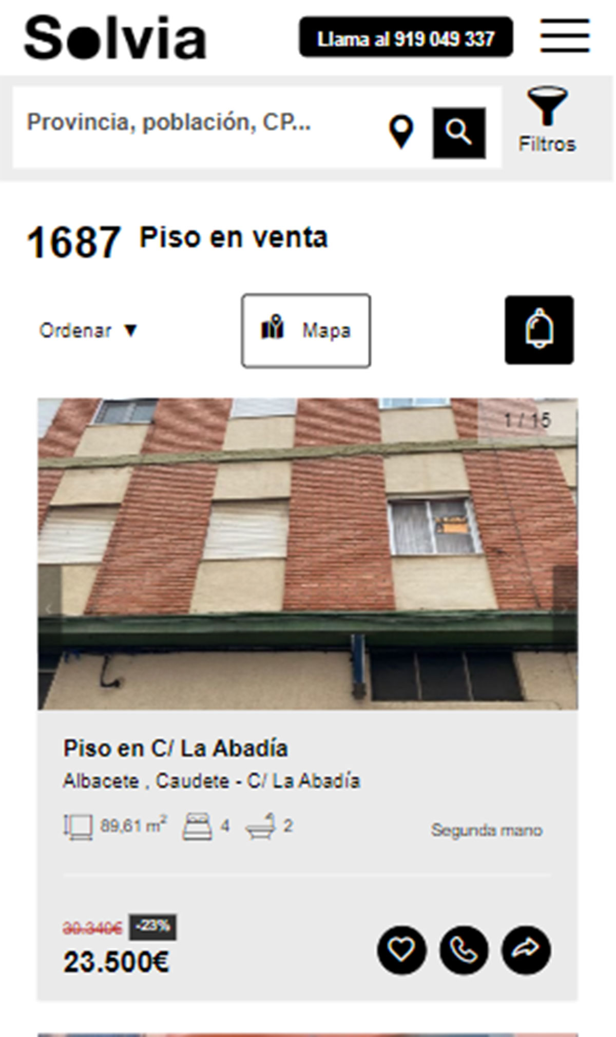 Piso con dos baños por 23.000 euros