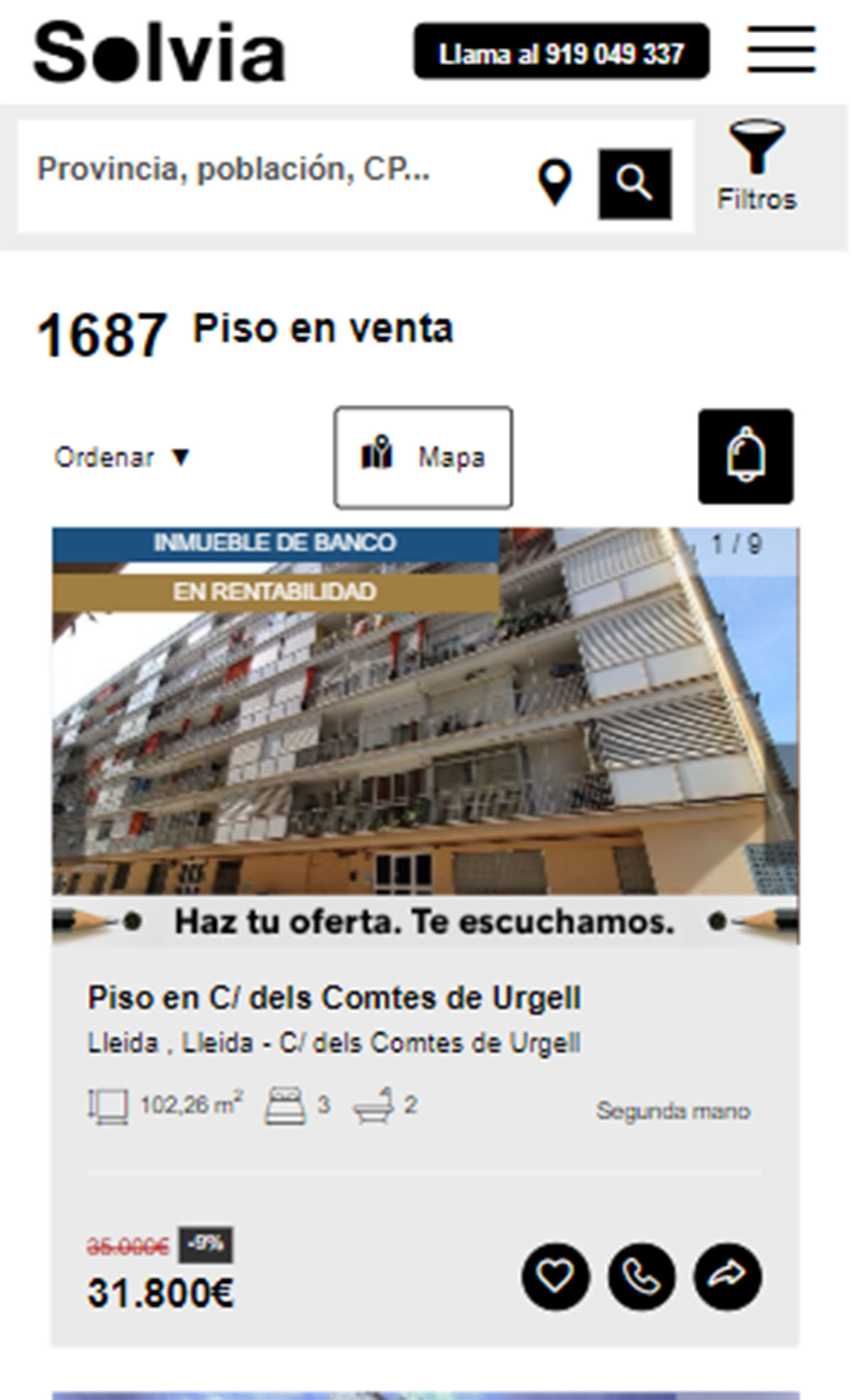 Piso con dos baños por 31.000 euros