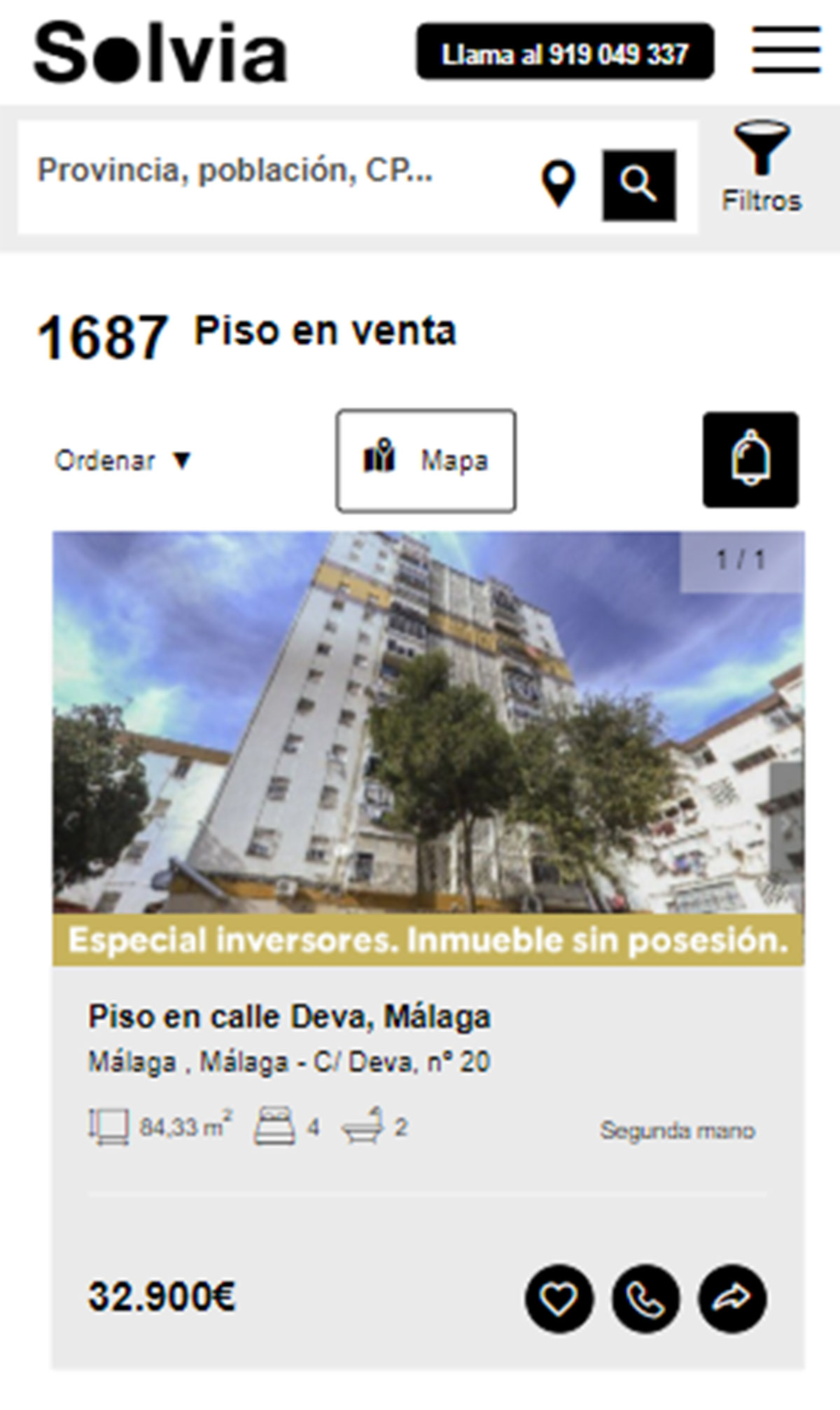 Piso con dos baños por 32.000 euros