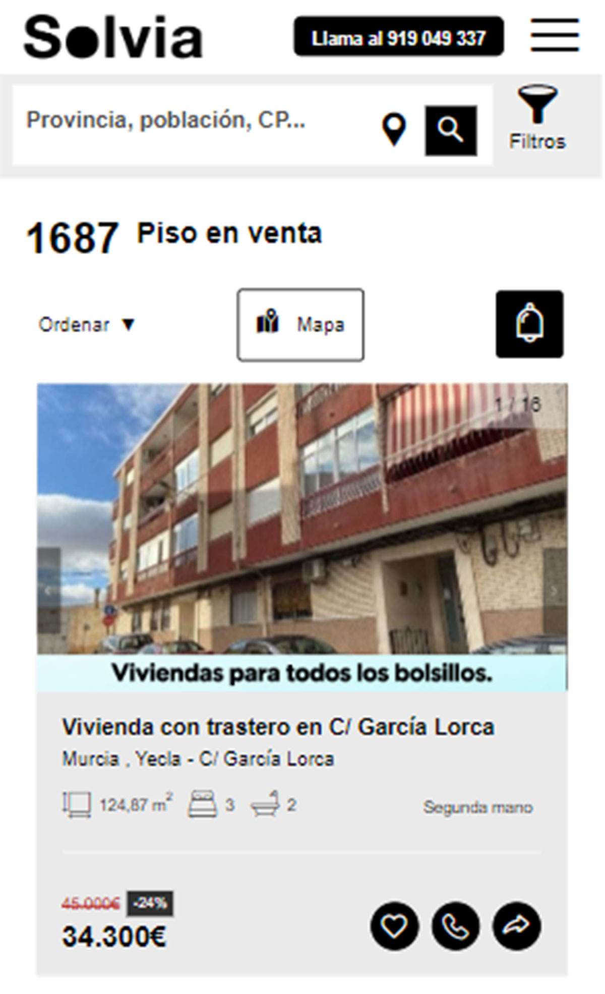 Piso con dos baños por 34.000 euros