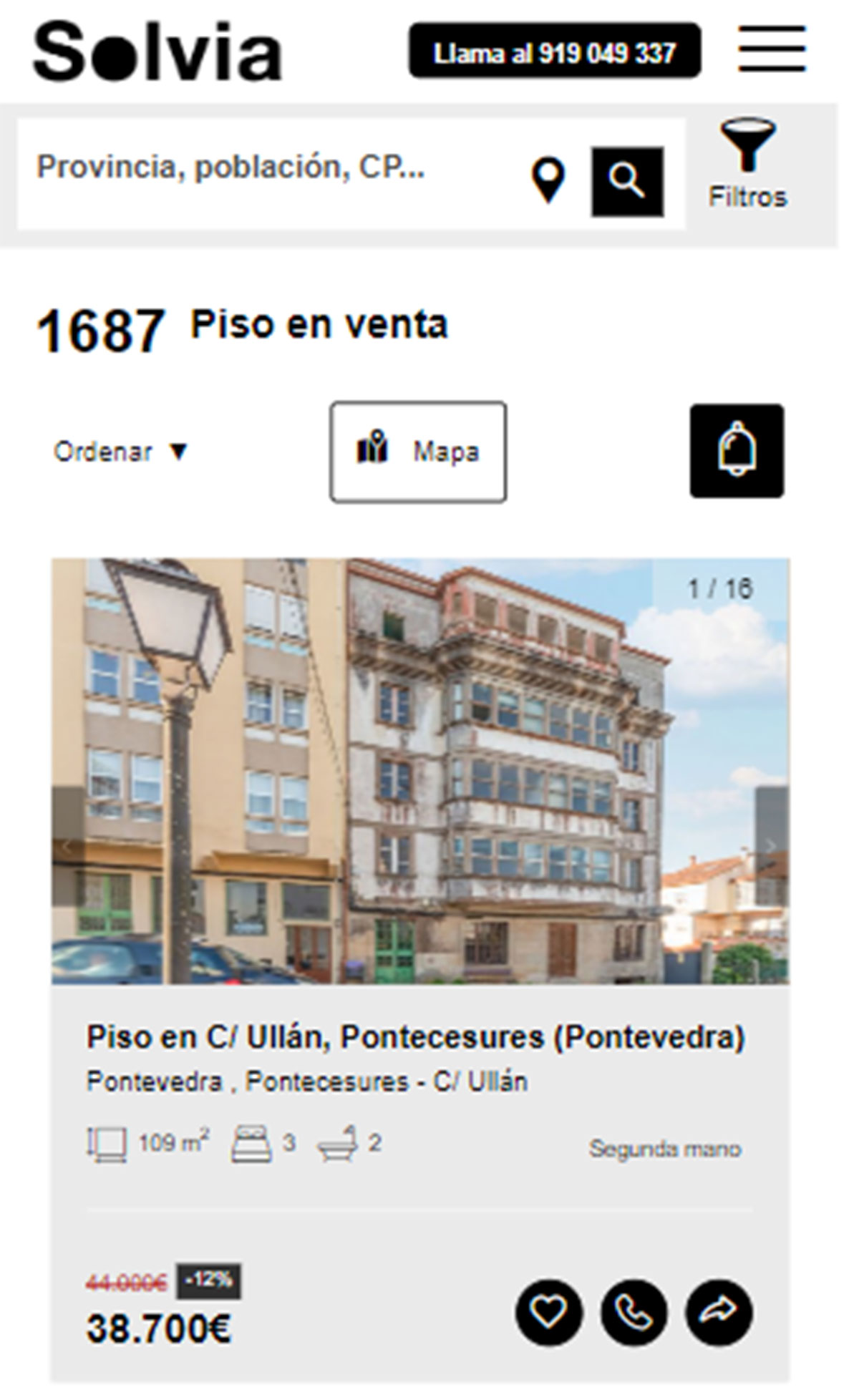 Piso con dos baños por 38.000 euros