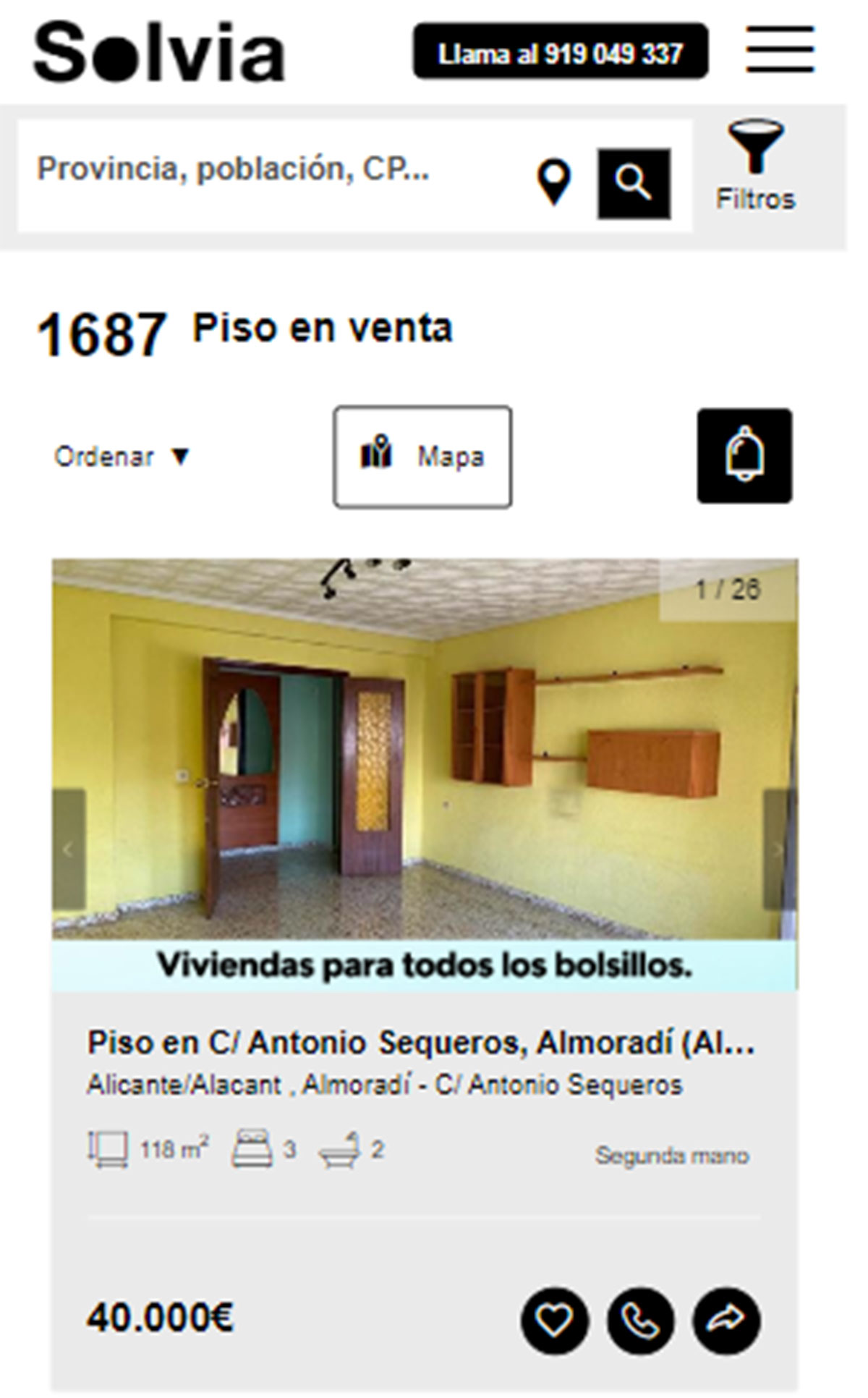 Piso con dos baños por 40.000 euros