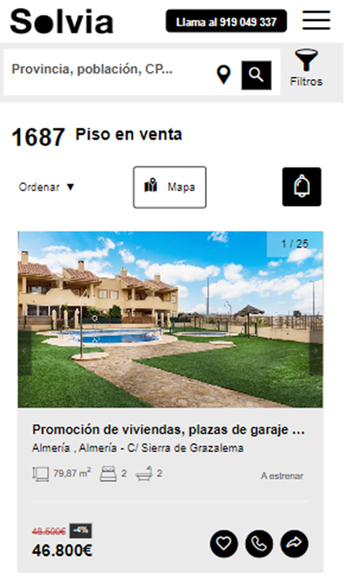 Piso con dos baños por 46.000 euros