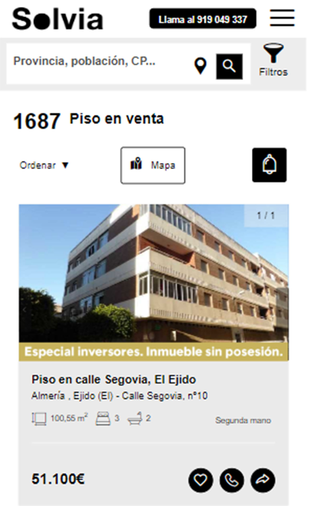 Piso con dos baños por 51.000 euros