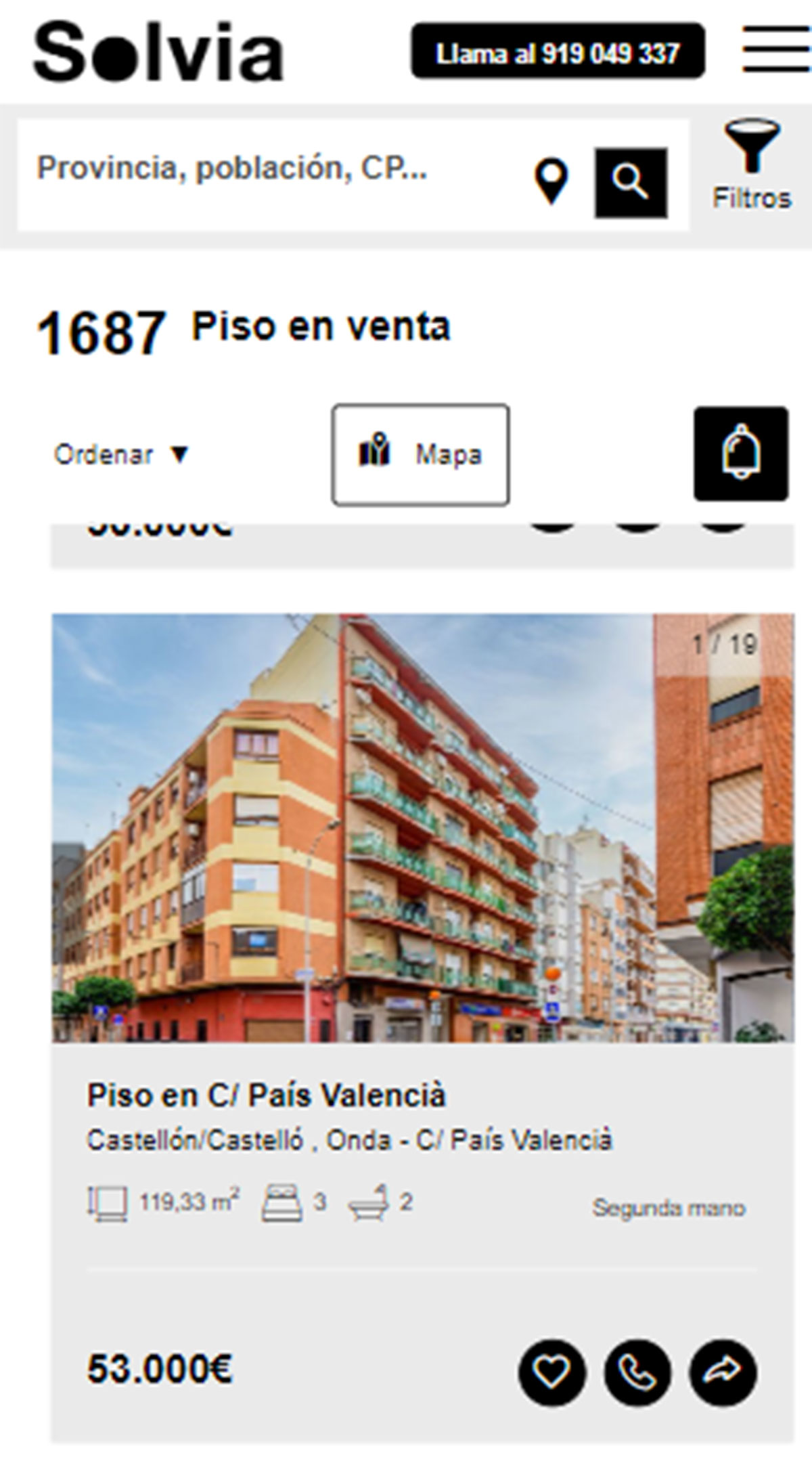 Piso con dos baños por 53.000 euros