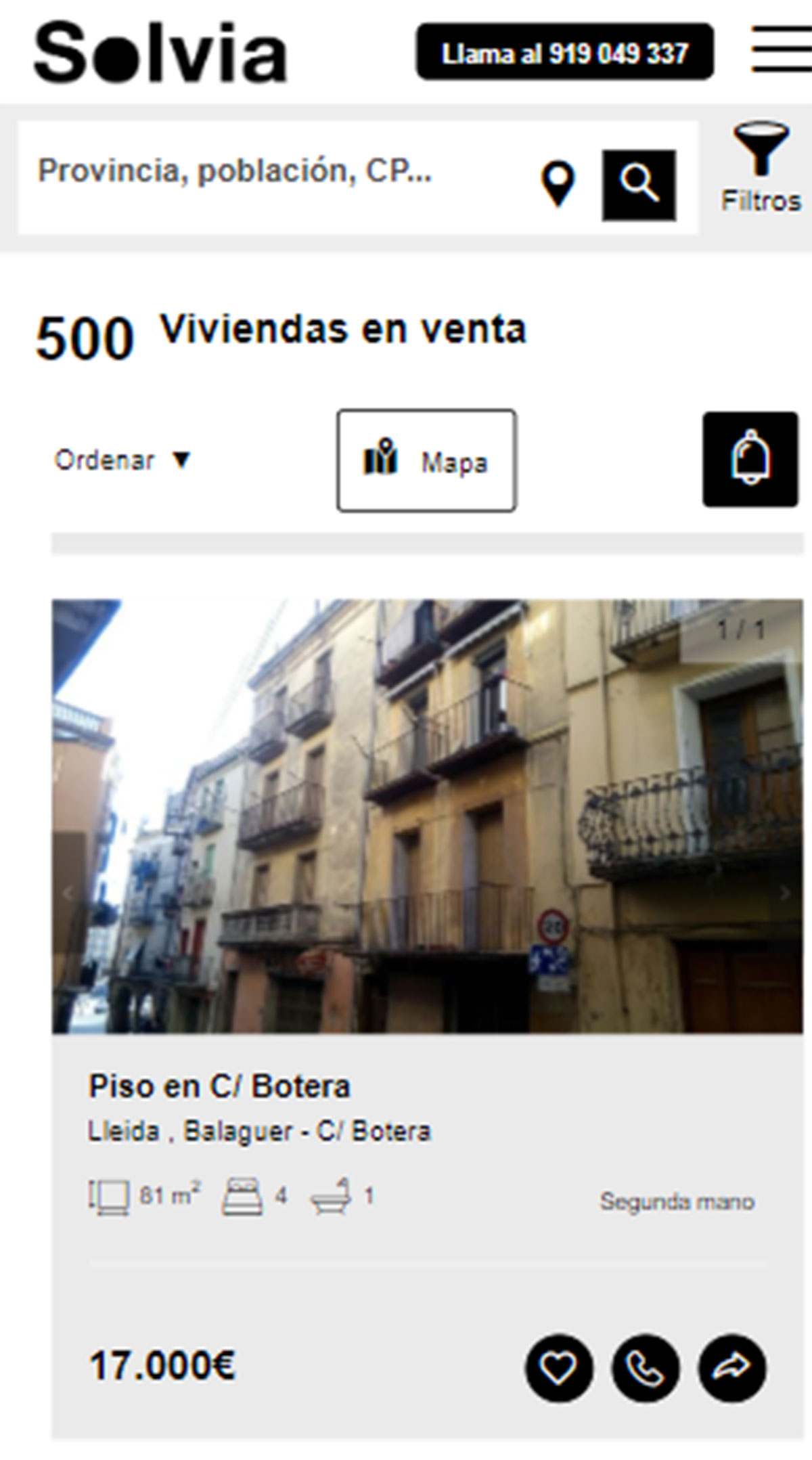 Piso a la venta con cocina amueblada por 17.000 euros