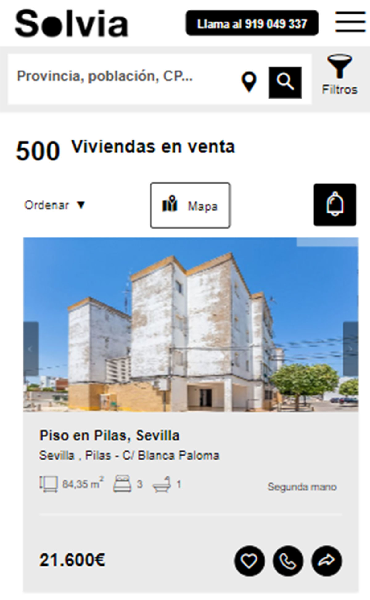 Piso a la venta con cocina amueblada por 21.600 euros