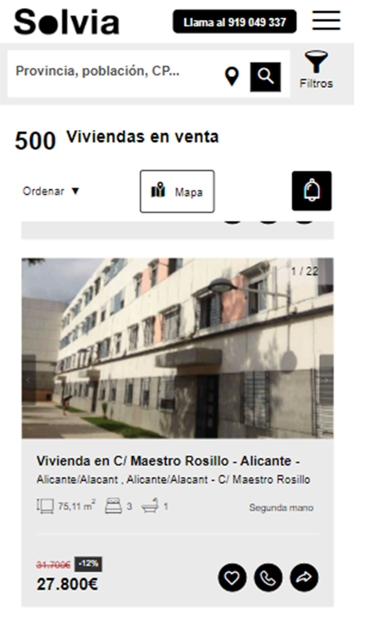 Piso a la venta con cocina amueblada por 27.800 euros