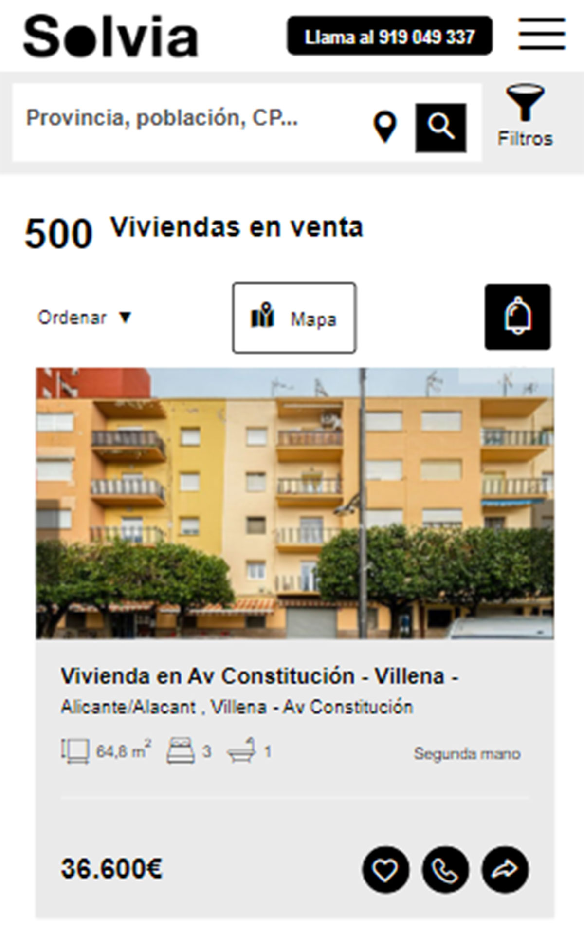 Piso a la venta con cocina amueblada por 36.600 euros
