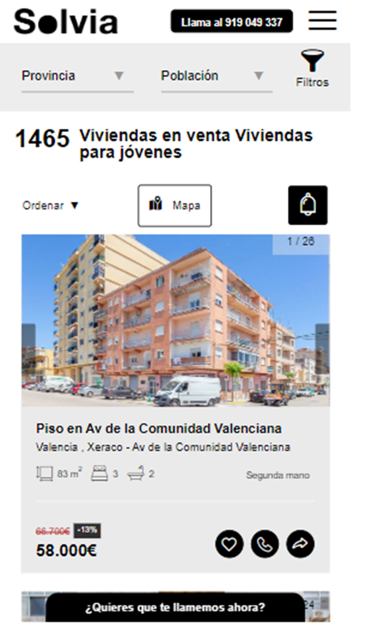 Pisos en Solvia por 58.000 euros