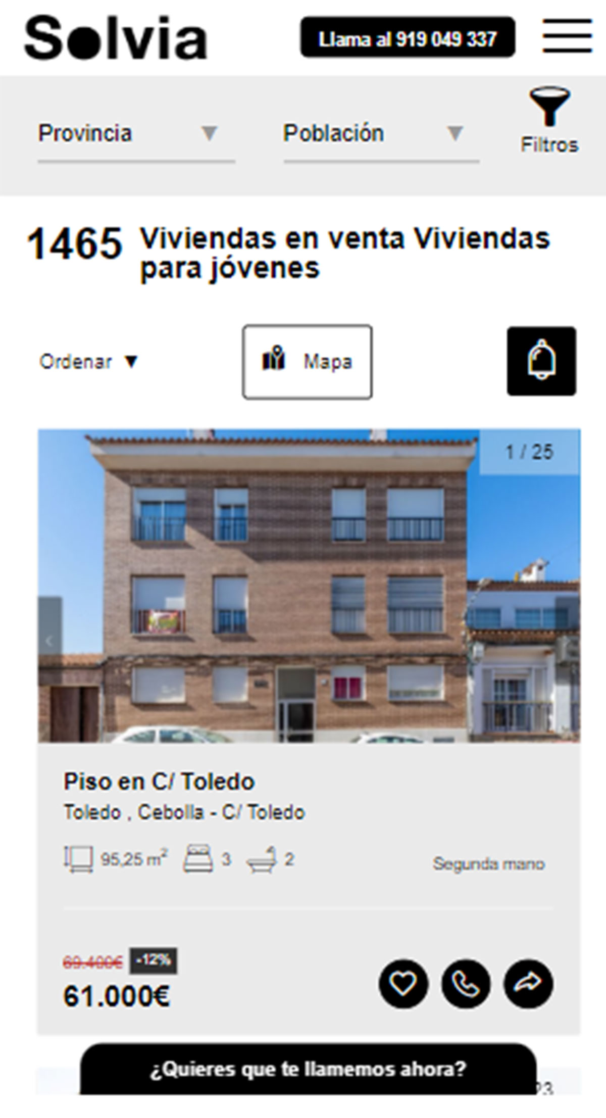 Pisos en Solvia por 61.000 euros