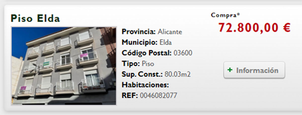 Piso a la venta en Alicante por 72.000 euros