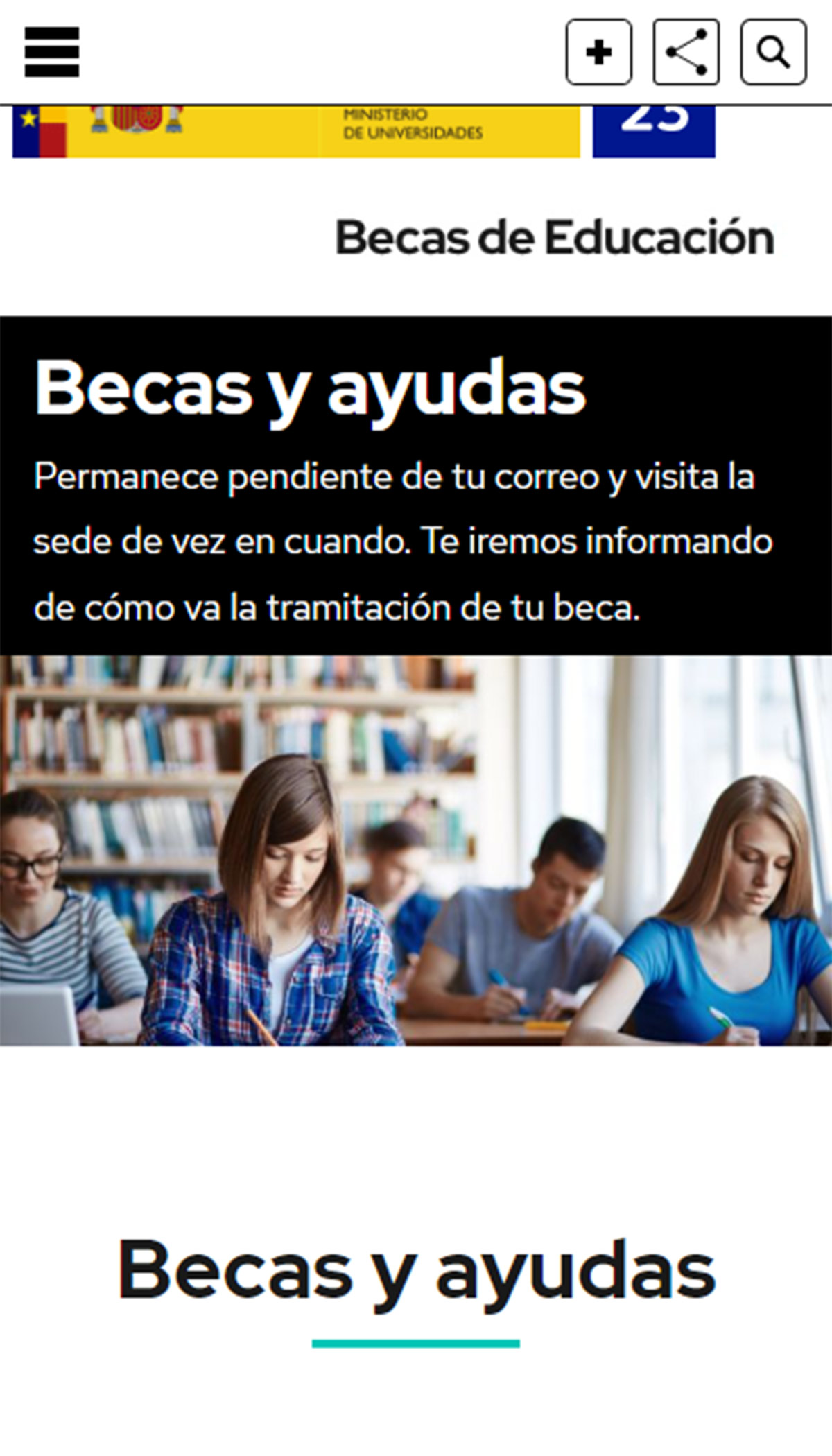 Portal para solicitar becas