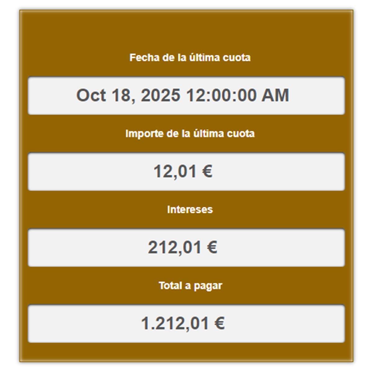 Resultado de cálculo