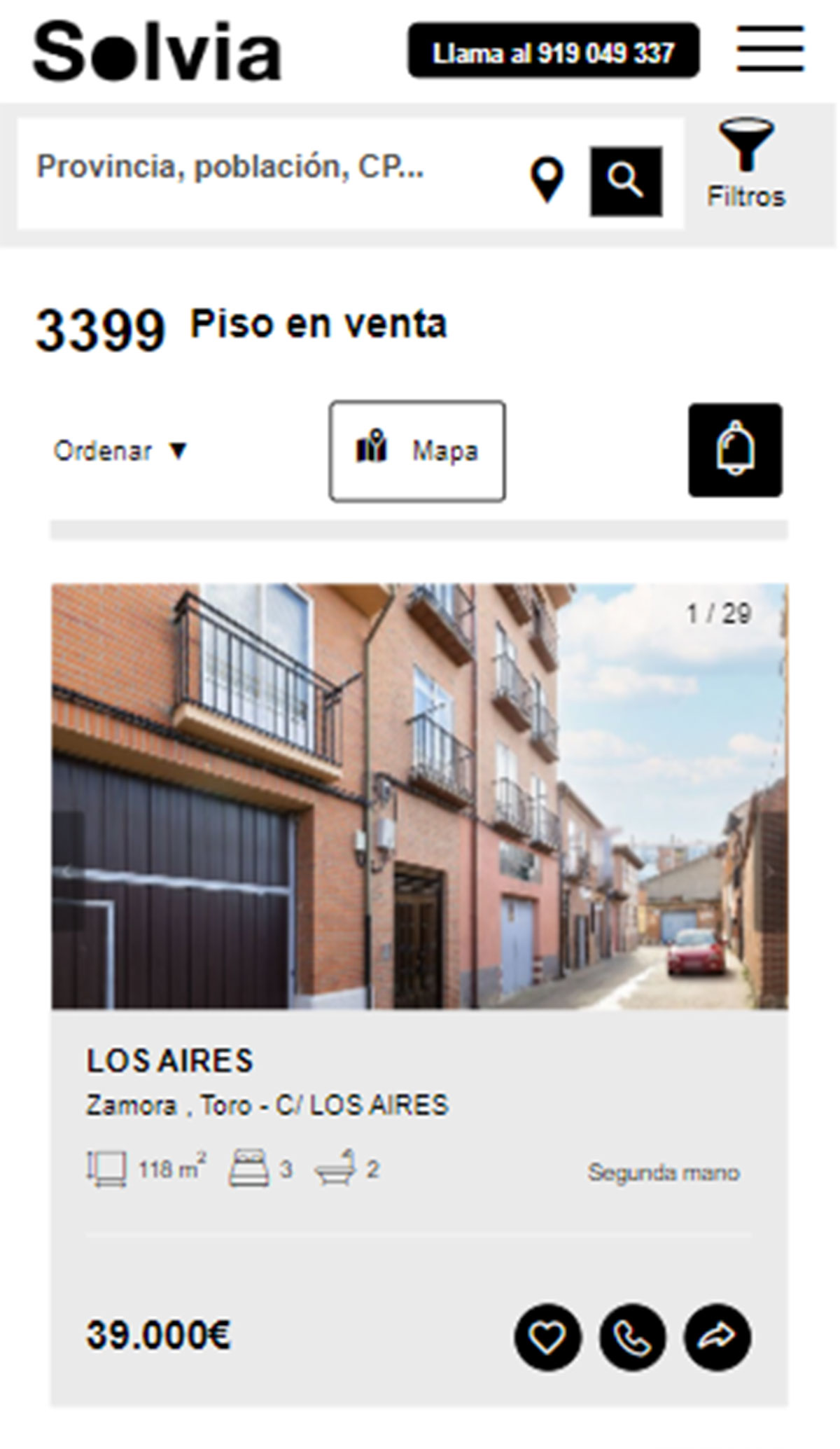 Piso de tres habitaciones por 39.000 euros
