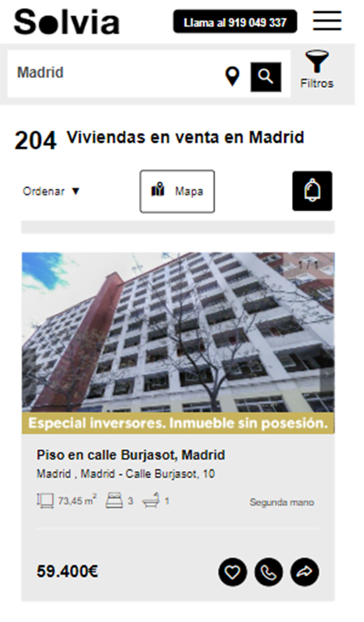 Piso en la ciudad de Madrid por 59.300 euros