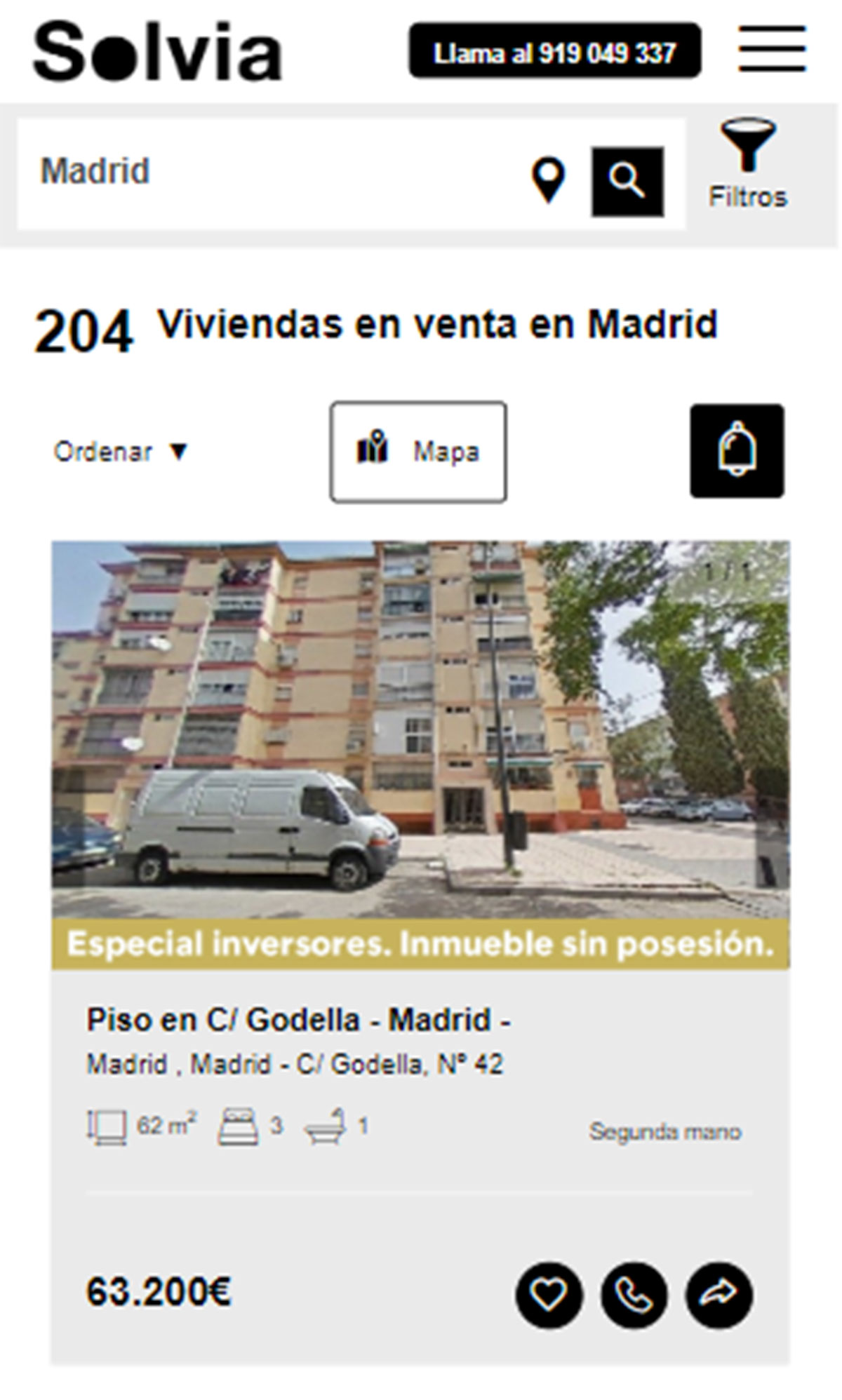 Piso en la ciudad de Madrid por 63.200 euros