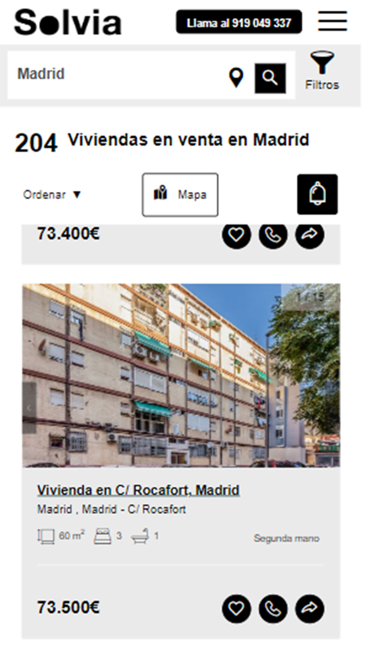 Piso en la ciudad de Madrid por 75.300 euros
