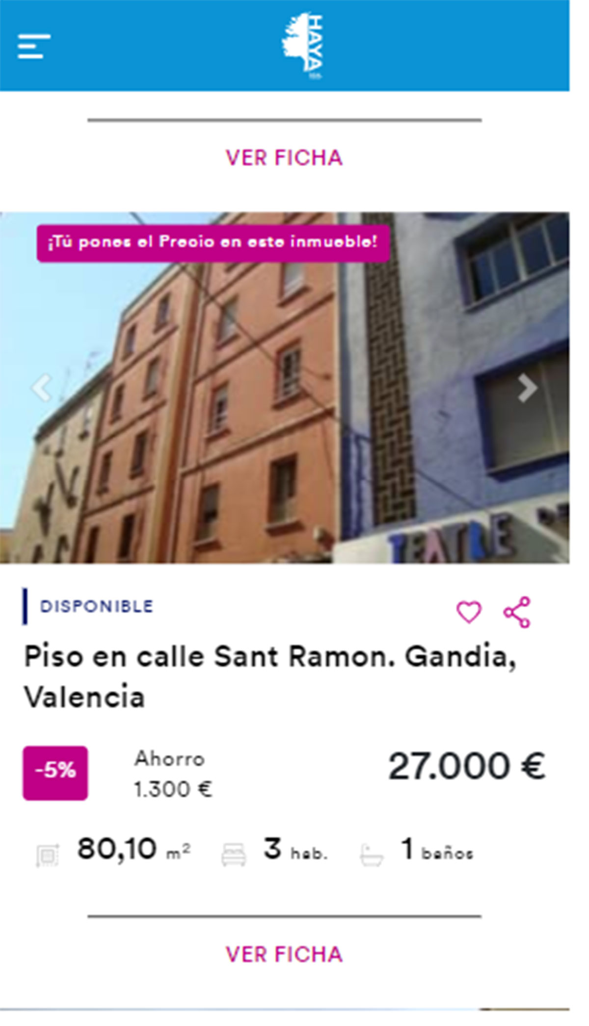 Piso con terraza por 27.000 euros