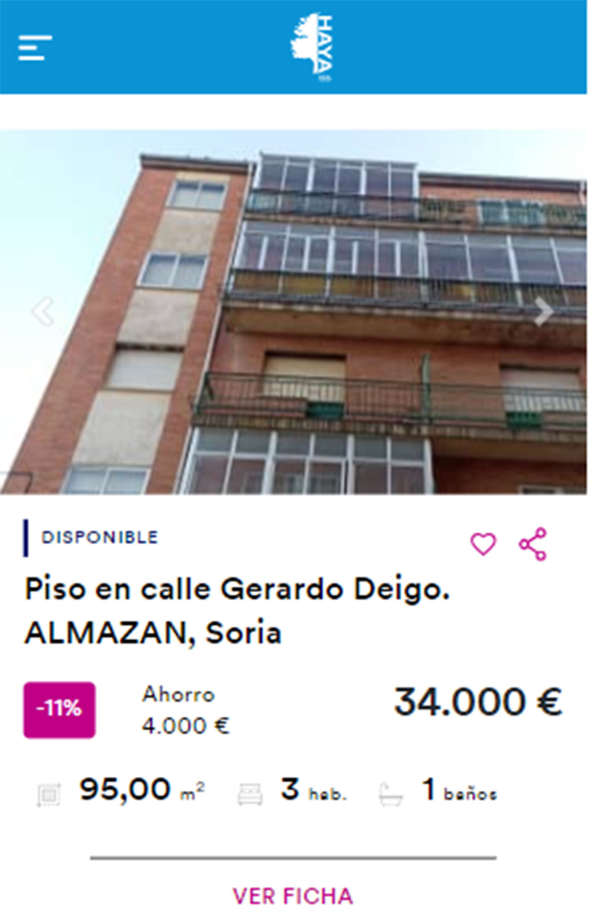 Piso con terraza por 34.000 euros