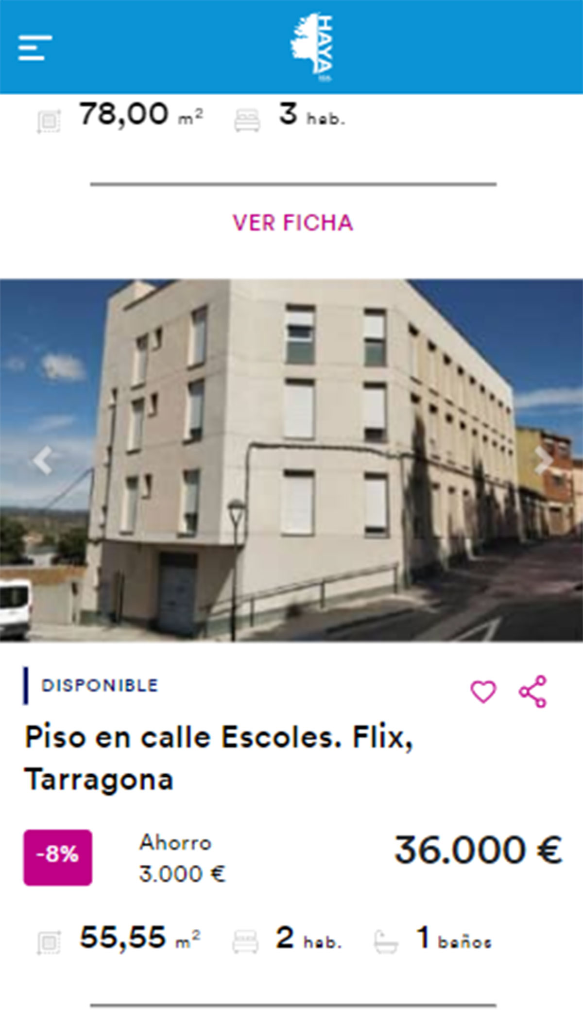 Piso con terraza por 36.000 euros