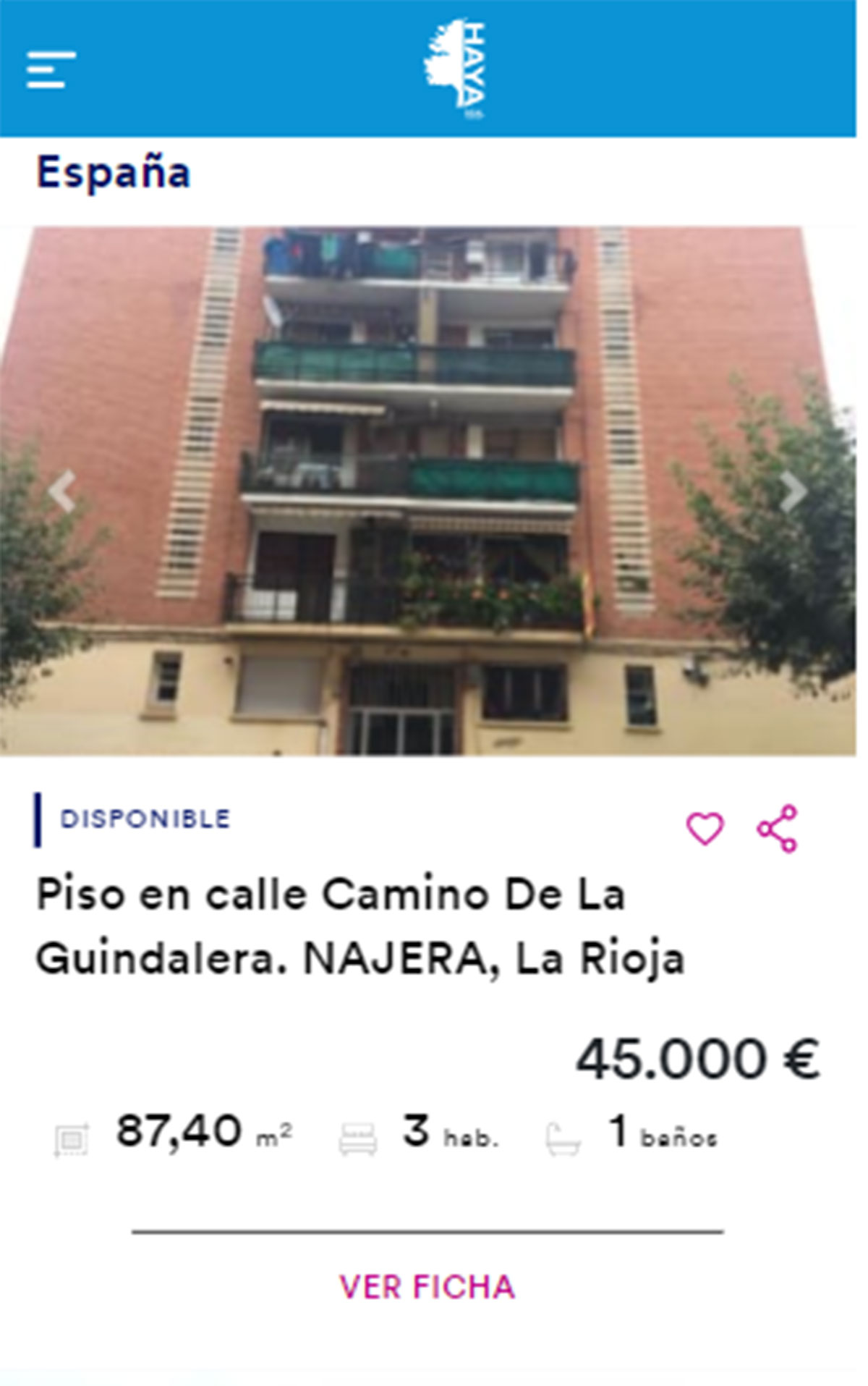 Piso con terraza por 45.000 euros