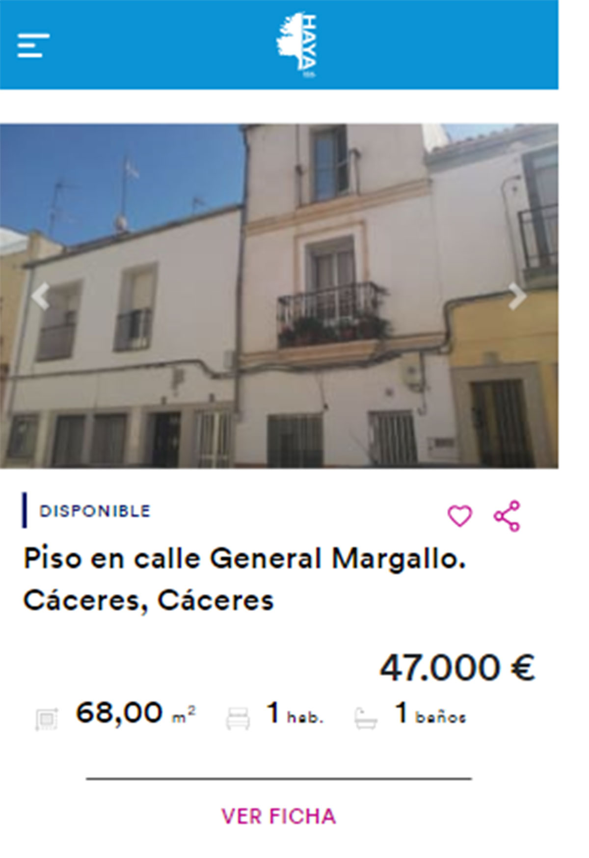 Piso con terraza por 47.000 euros