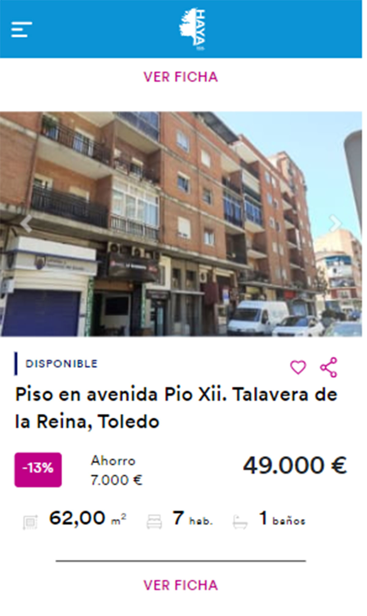 Piso con terraza por 49.000 euros