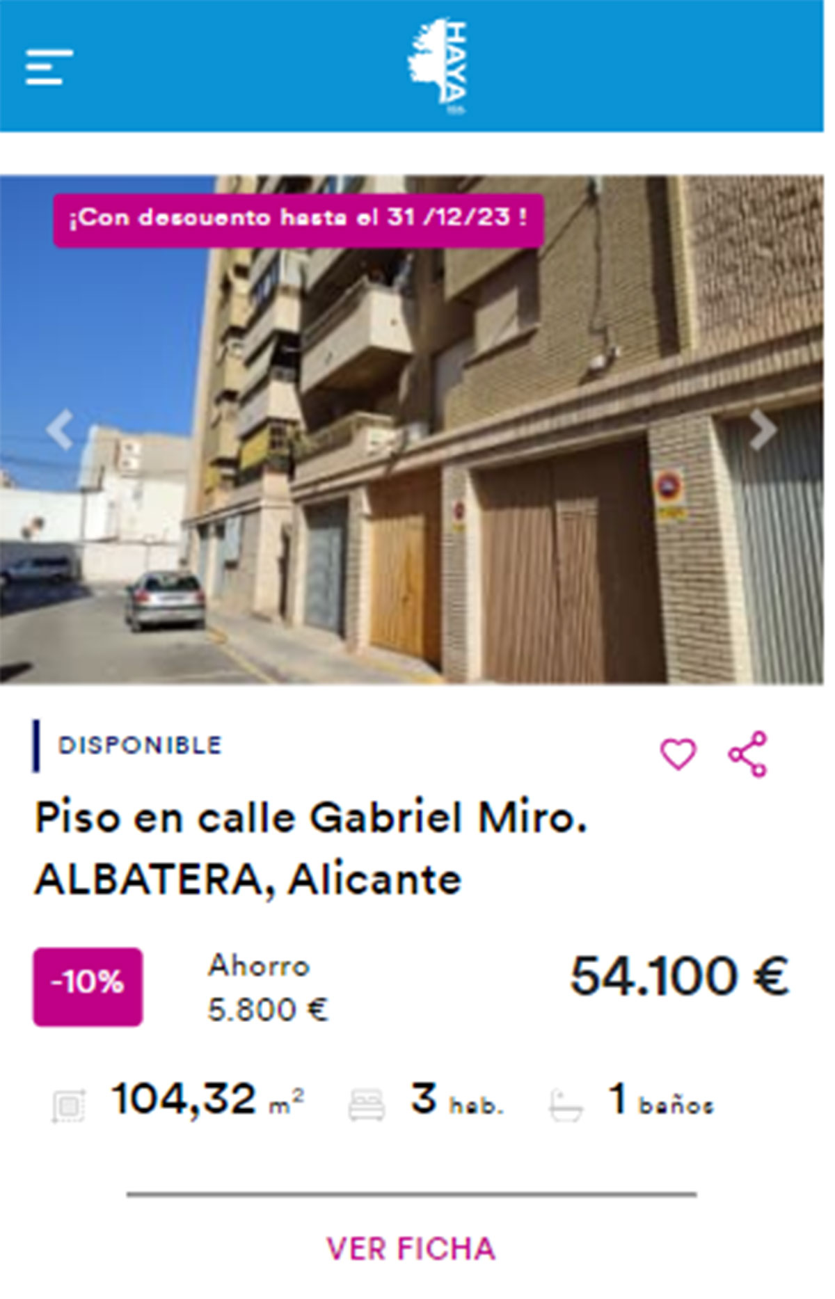Piso con terraza por 54.000 euros