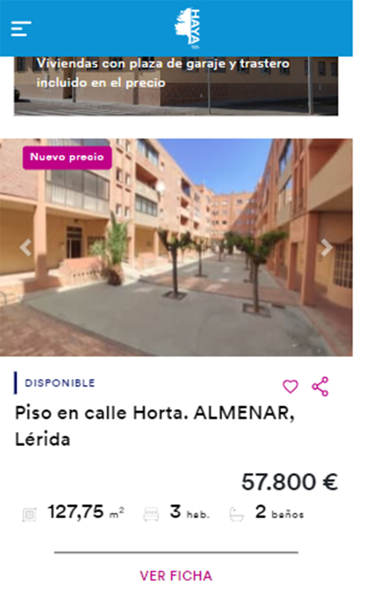 Piso con terraza por 57.000 euros