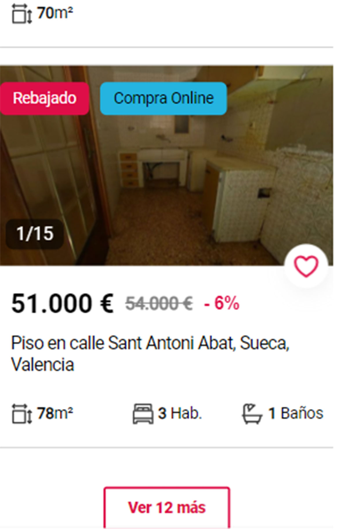 Piso en Valencia por 51.000 euros
